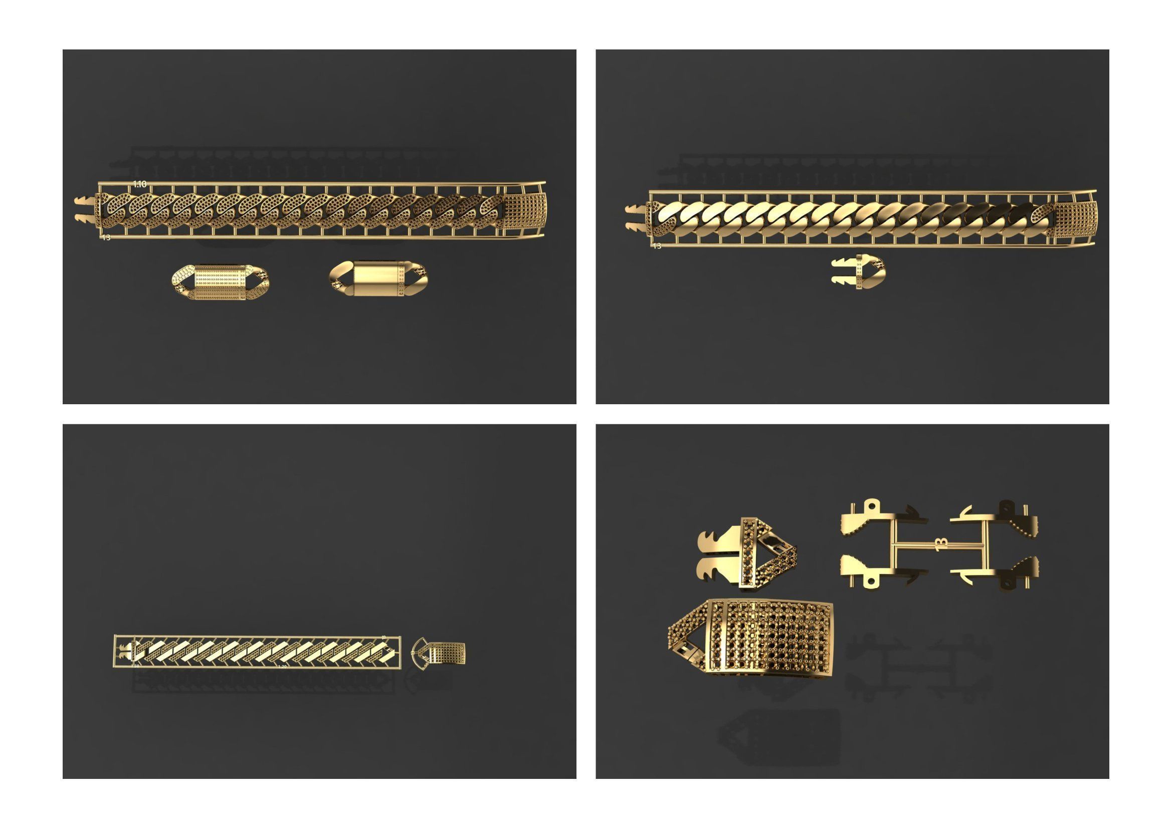 Cuban Link Chain BULK  PACK 140 3DM  3D print model_33