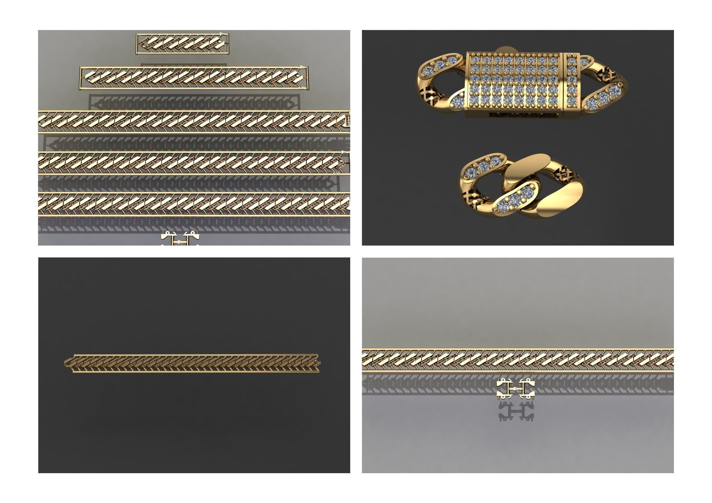 Cuban Link Chain BULK  PACK 140 3DM  3D print model_47