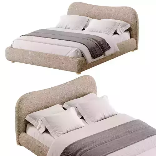 CB2 Diana Camel Brown Boucle King Bed