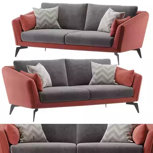 Fuba Colored Three-Seat Sofa