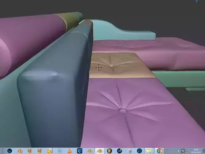 Interior Sofa  Copper cauldron for 3D fantasy Scenes