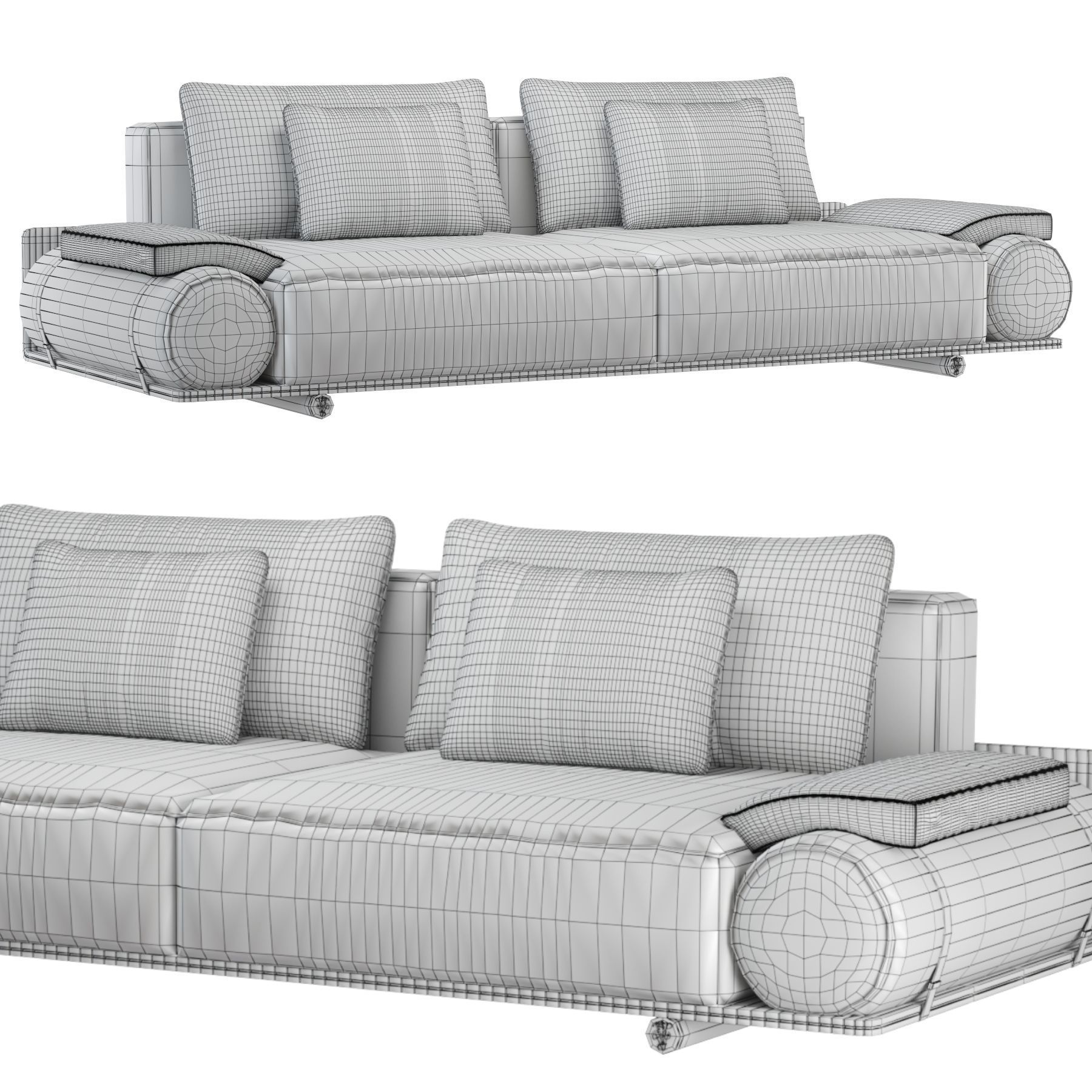 Visionnaire Donovan roll sofa 3D model_10