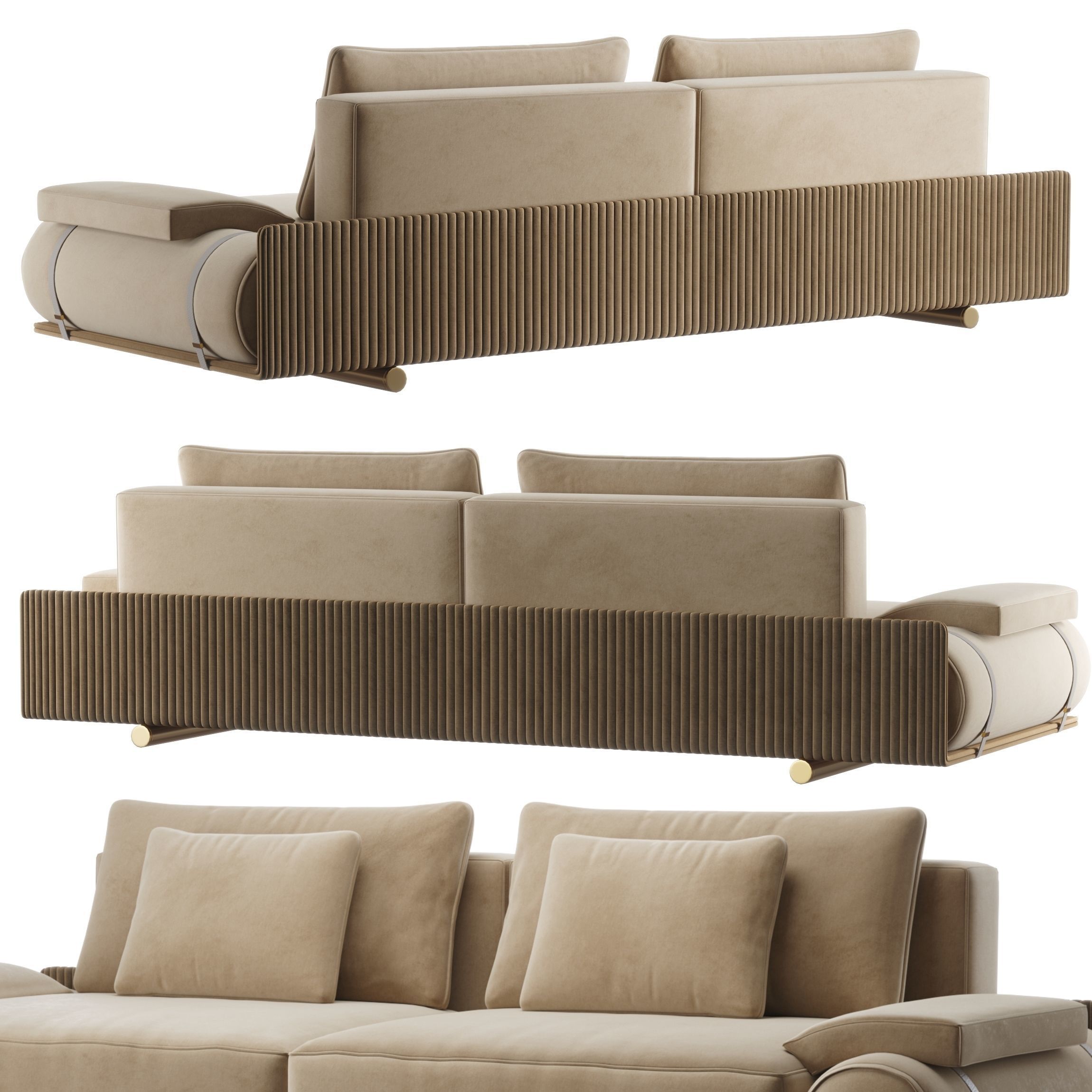 Visionnaire Donovan roll sofa 3D model_1