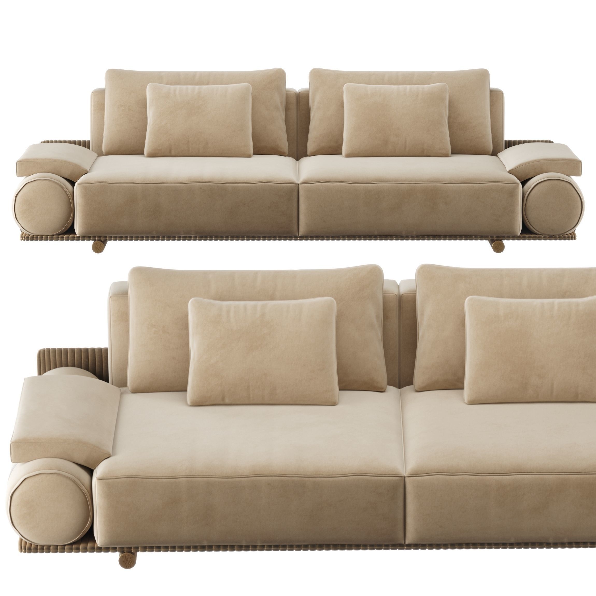 Visionnaire Donovan roll sofa 3D model_2