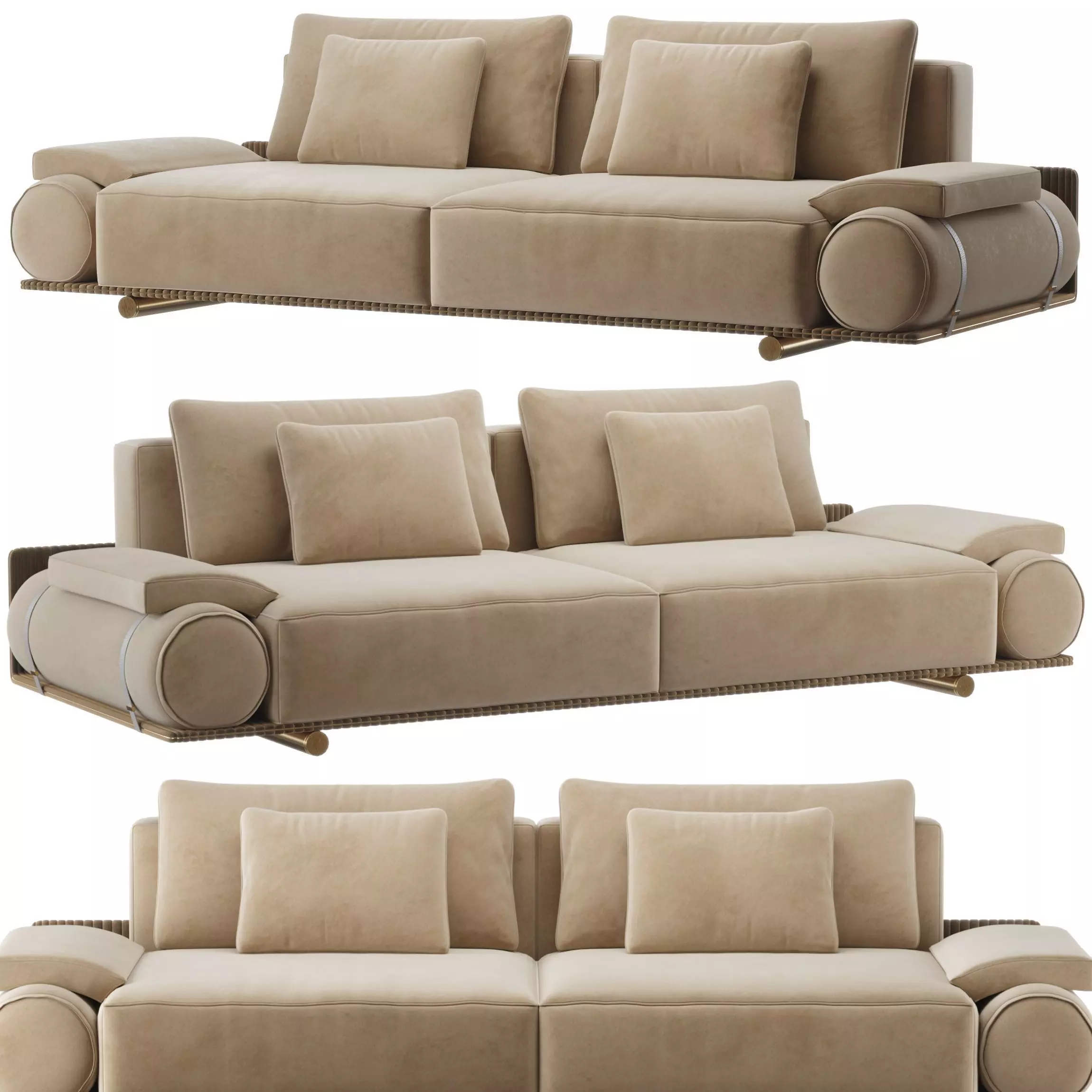 Visionnaire Donovan roll sofa 3D model_0