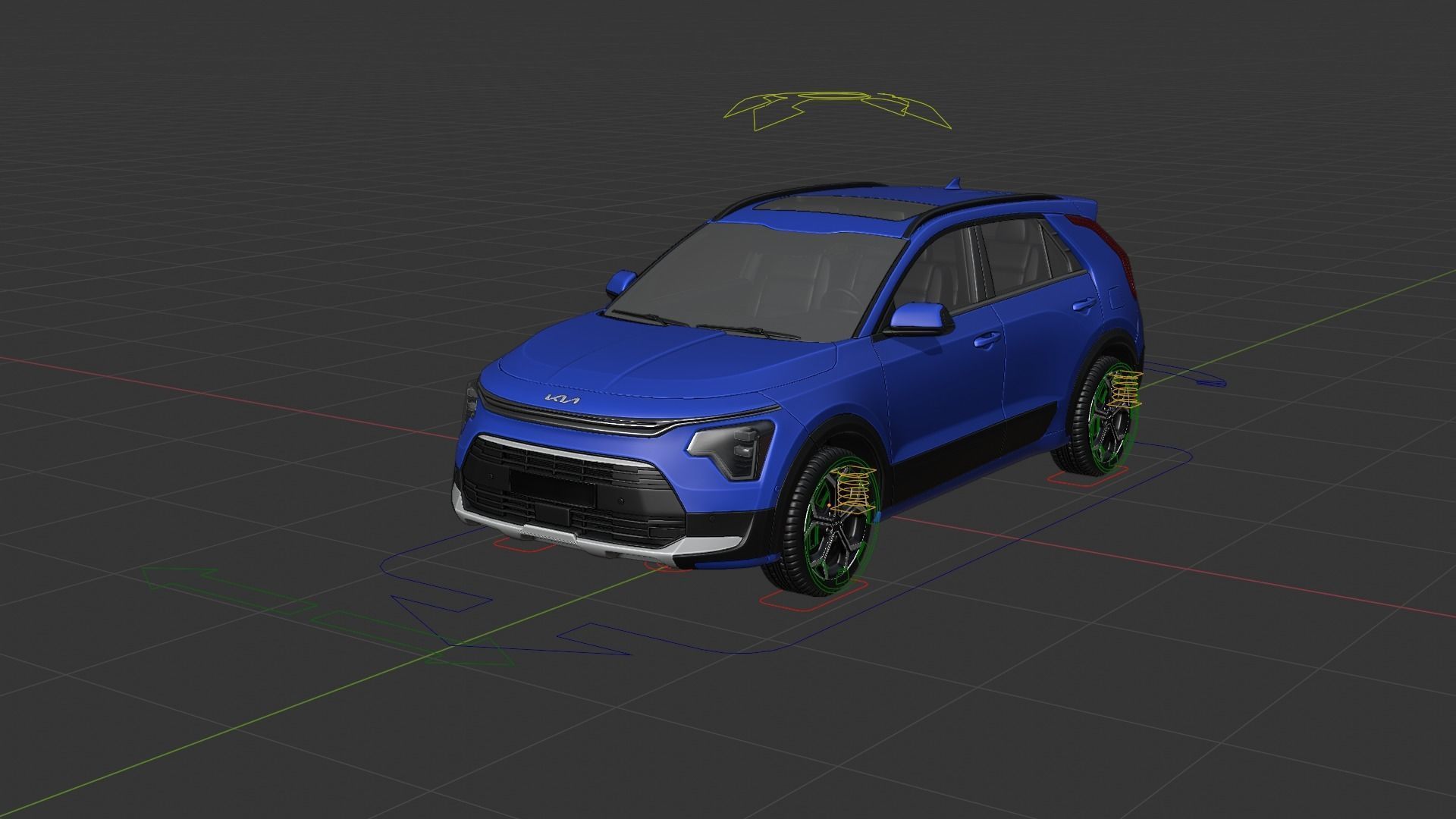 Kia Niro 2023 Rigged 3D model_7
