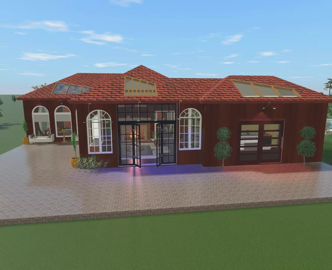 My house Model In montana Low-poly 3D model_0