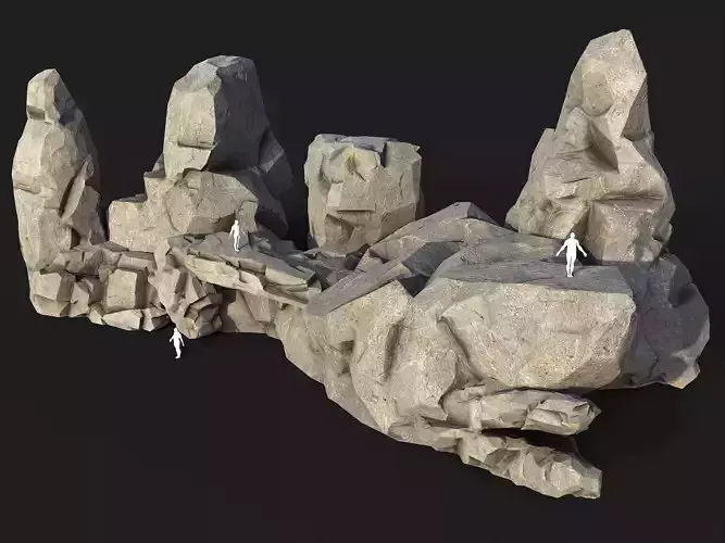 Mountain cliff Rocks - 3D Models PBR Pack 02