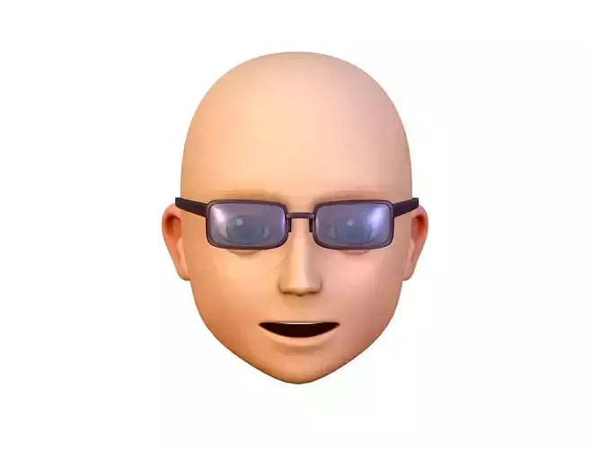 Business Glasses Young Man Boy Bald Head Icon