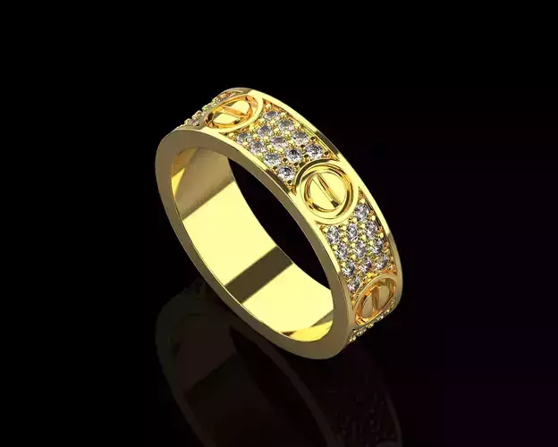Love Diamonds Ring 19 Size N158 3D print model
