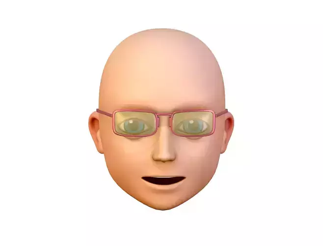 Pink Glasses Young Man Boy Bald Head Icon