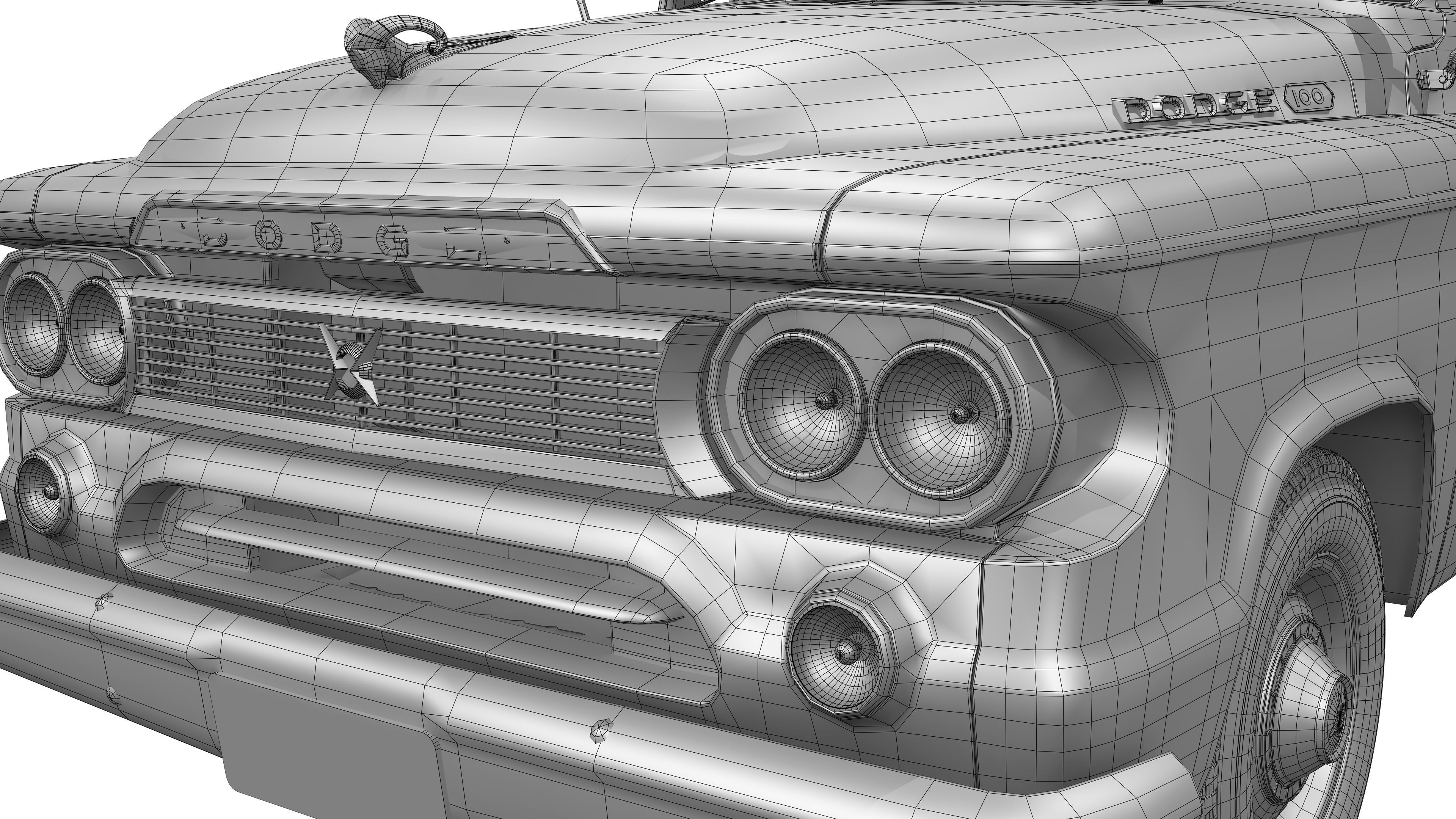 Dodge 100 1960 3D model_18