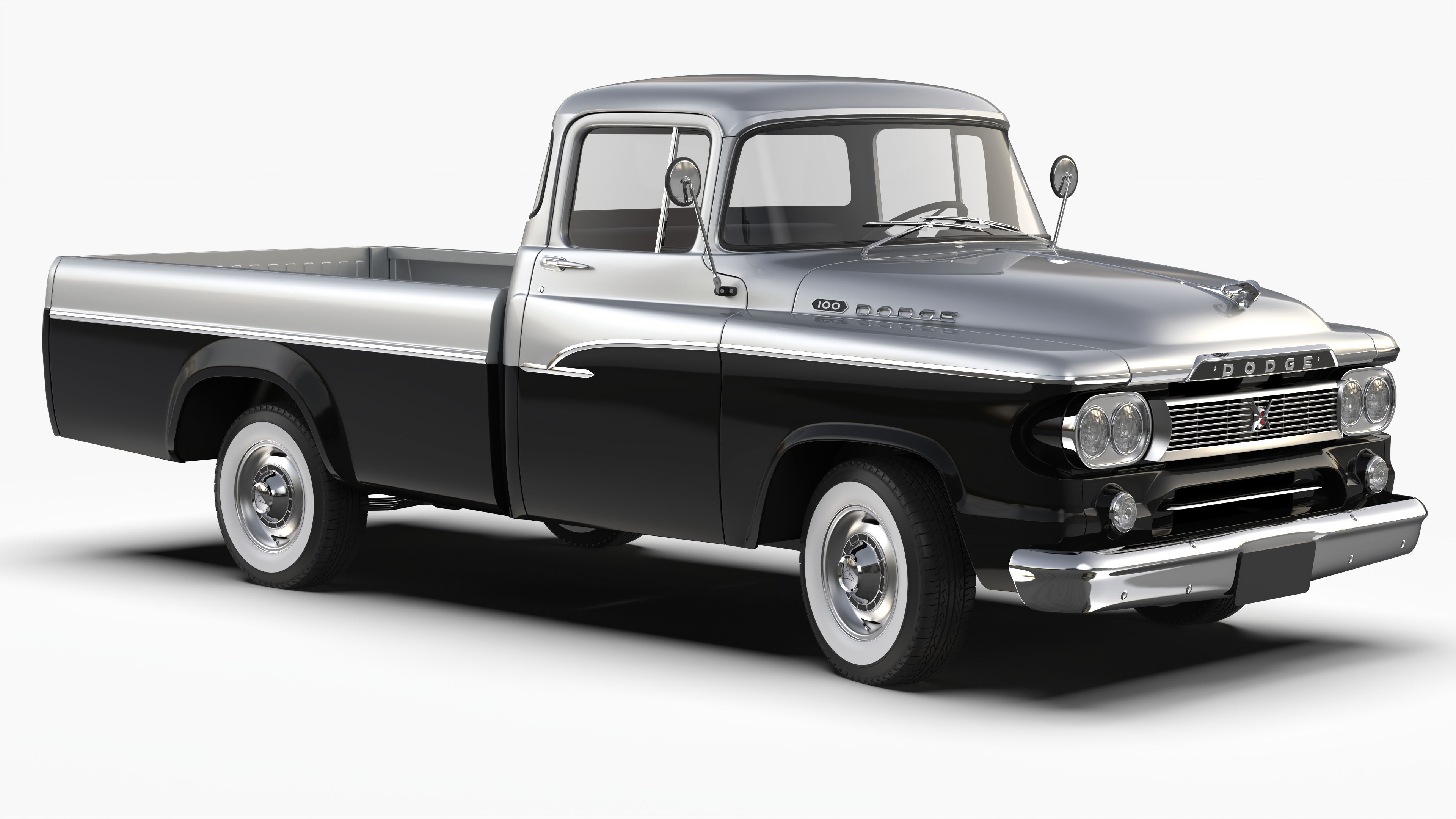 Dodge 100 1960 3D model_4
