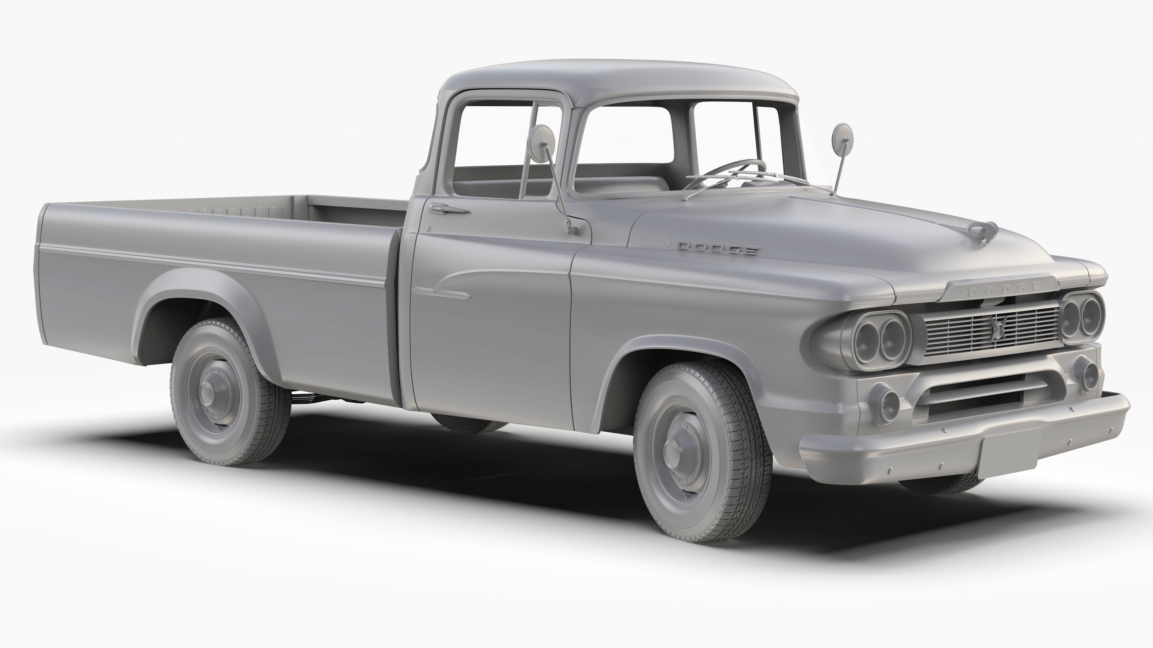 Dodge 100 1960 3D model_12