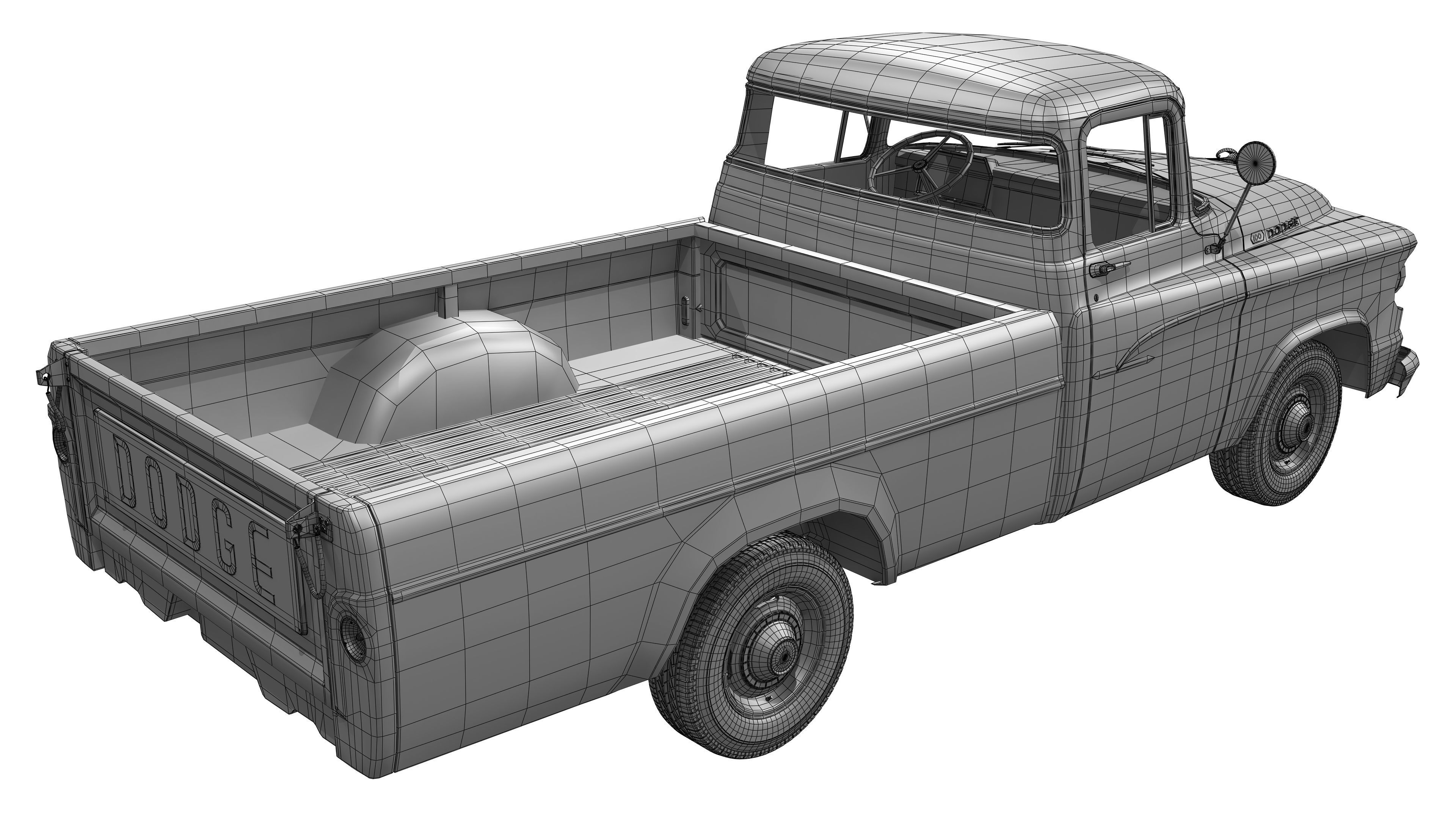 Dodge 100 1960 3D model_17