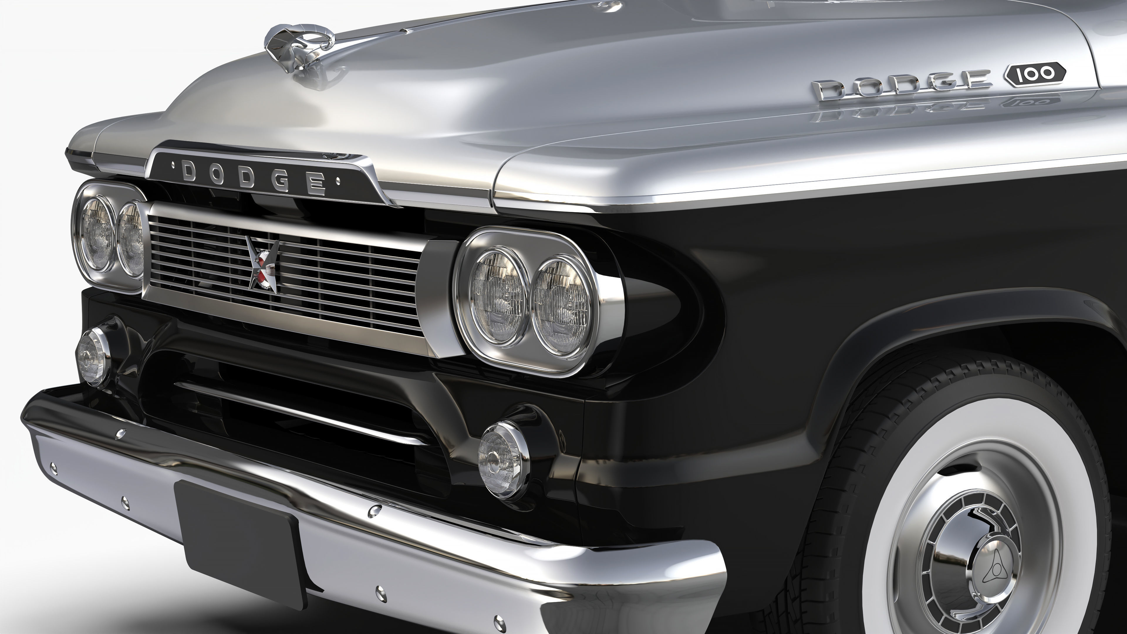 Dodge 100 1960 3D model_7