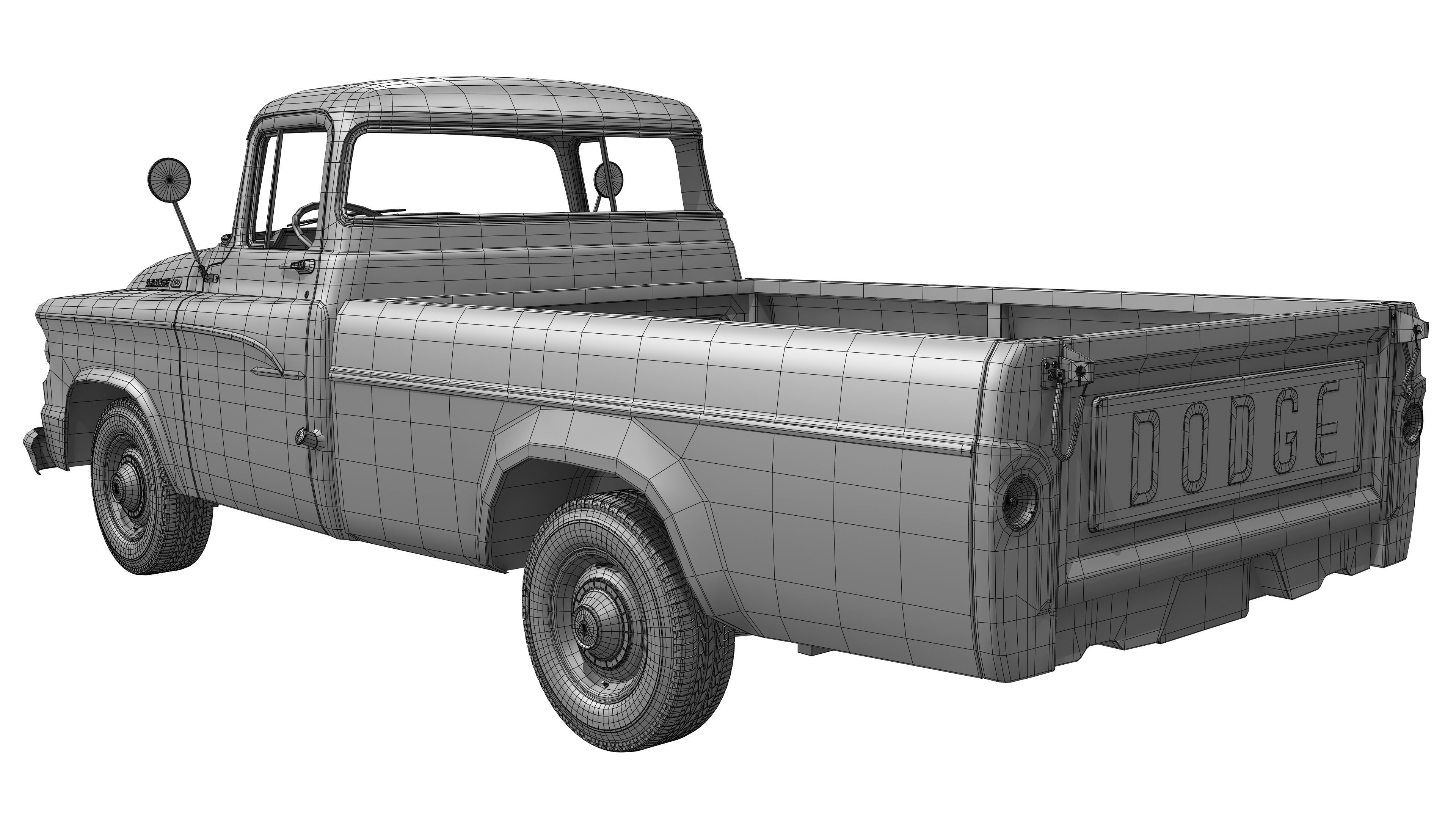 Dodge 100 1960 3D model_16