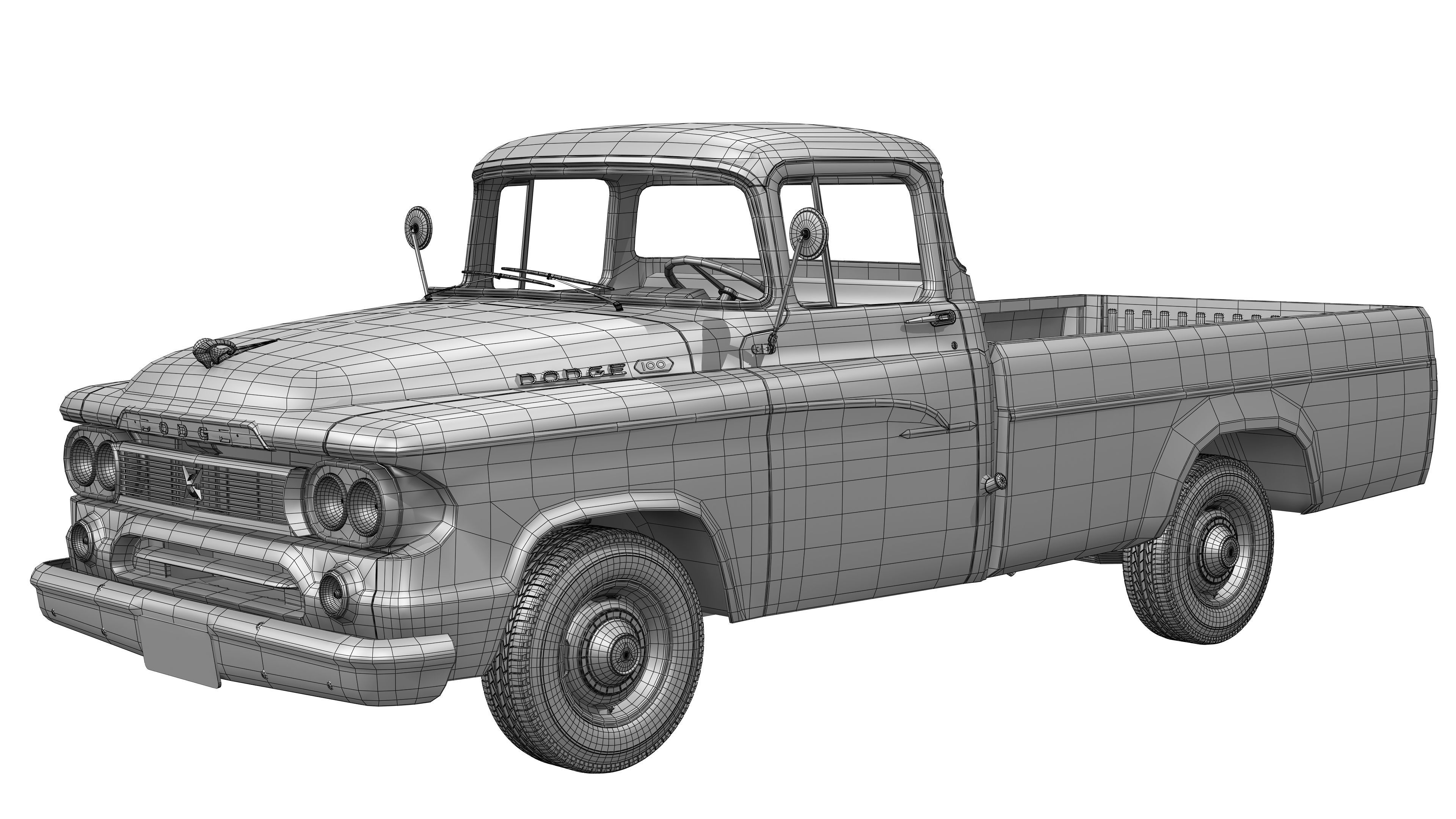 Dodge 100 1960 3D model_15