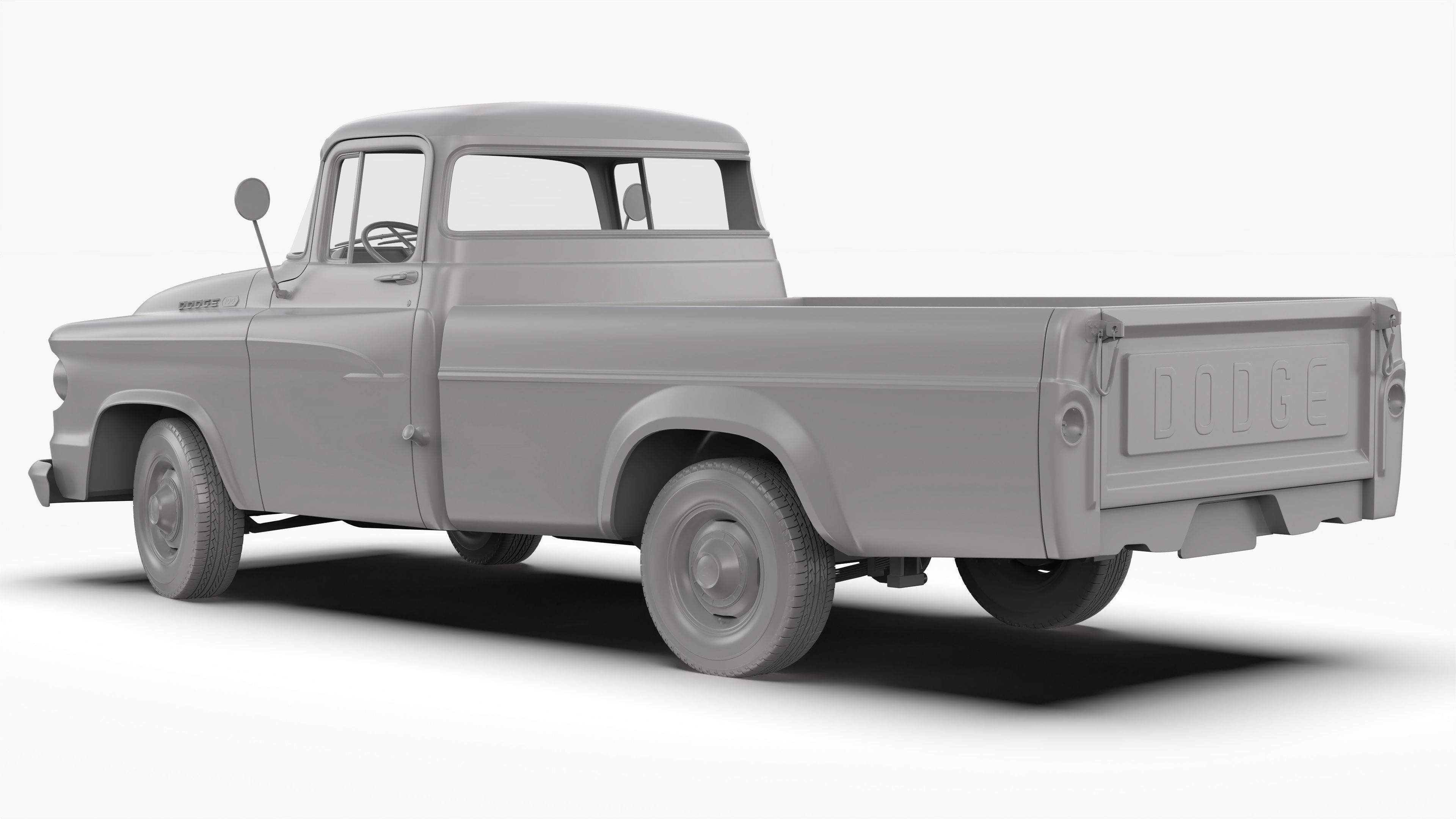 Dodge 100 1960 3D model_10