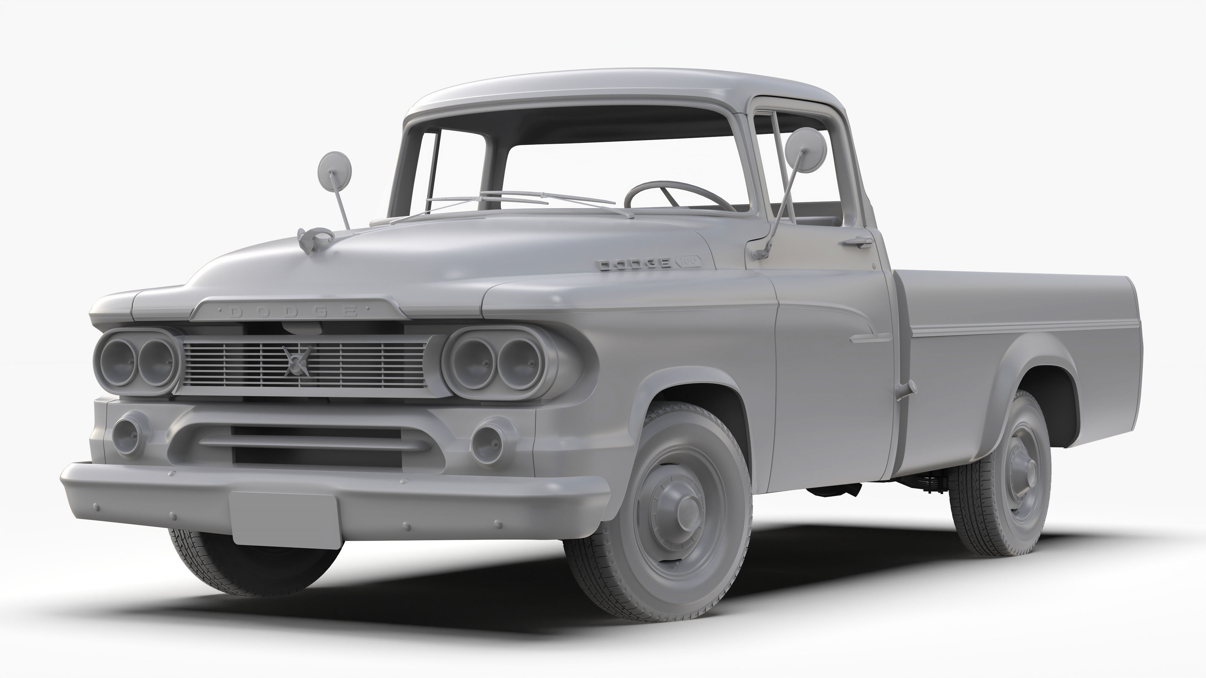 Dodge 100 1960 3D model_9