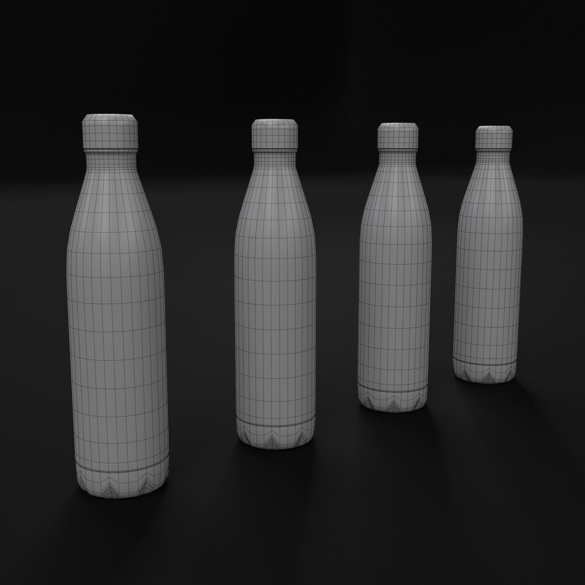 Metal painted bottle Low-poly 3D model_2