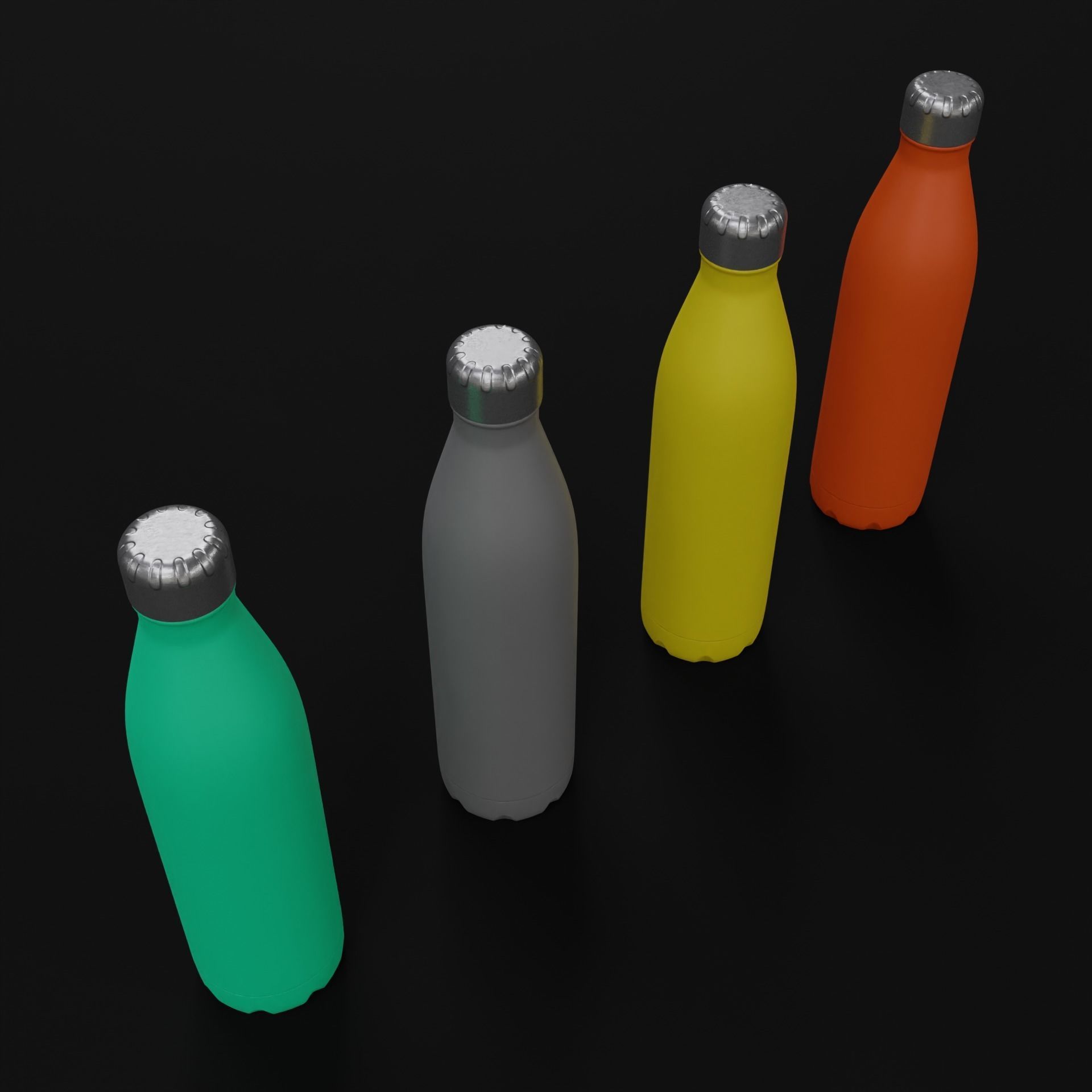 Metal painted bottle Low-poly 3D model_4