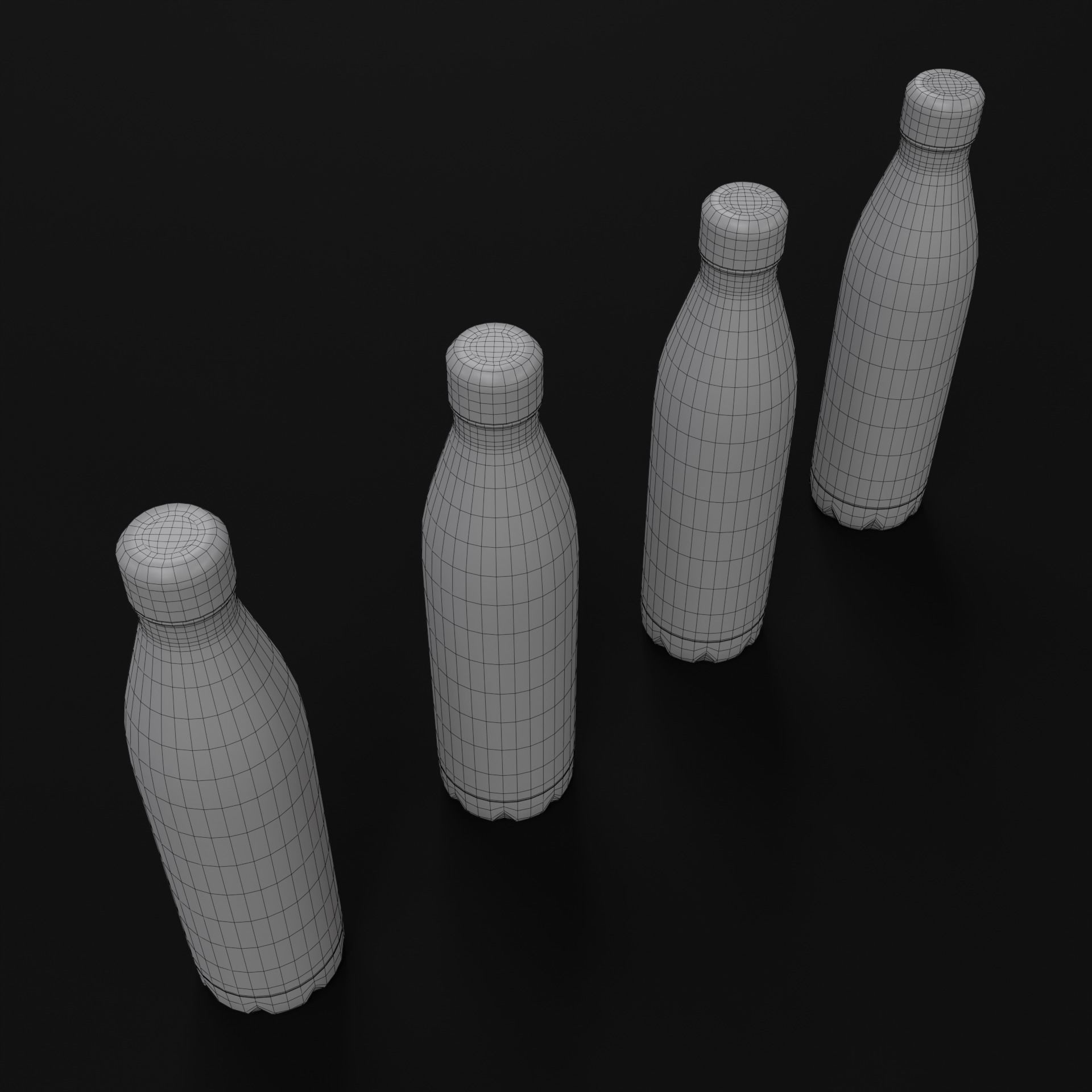 Metal painted bottle Low-poly 3D model_5