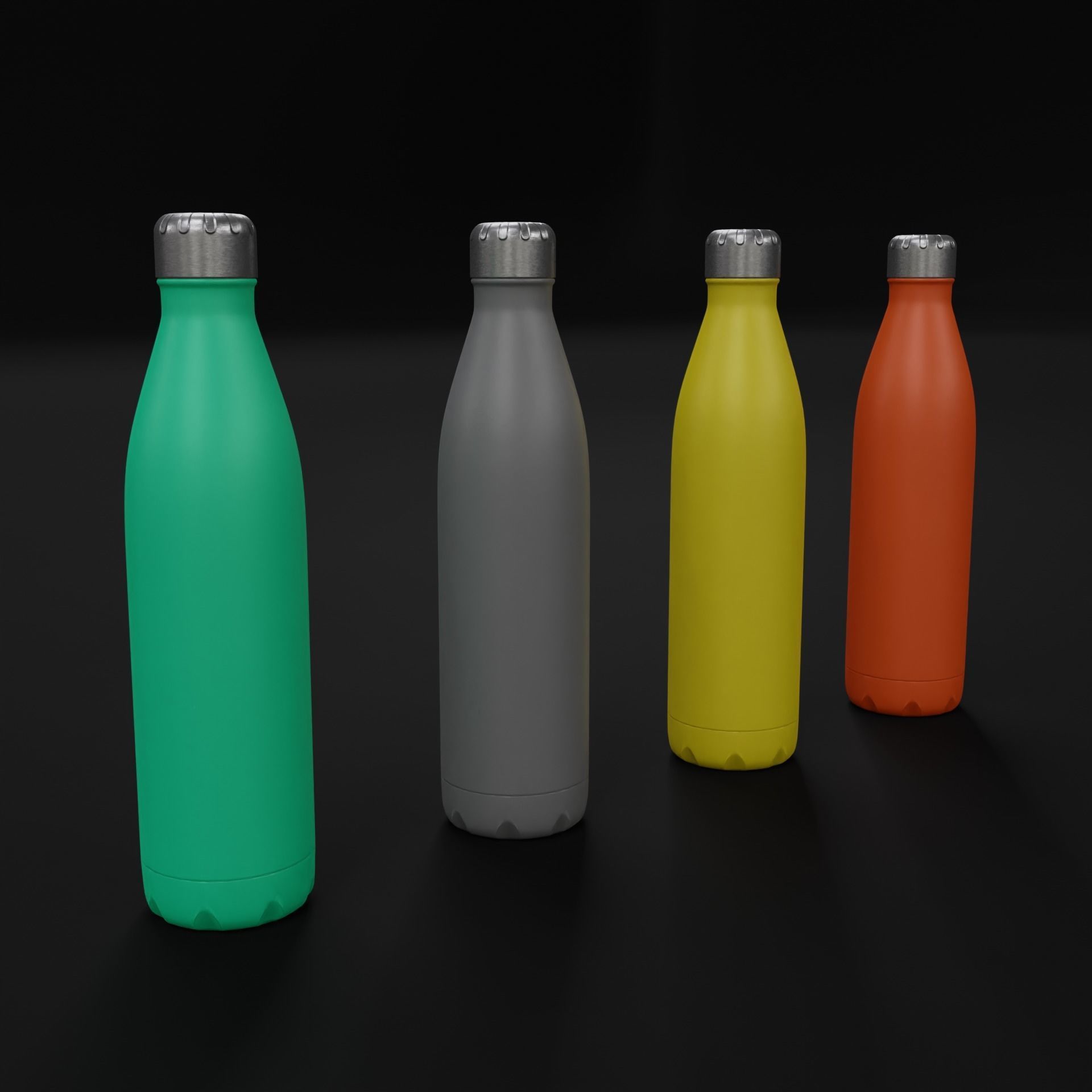Metal painted bottle Low-poly 3D model_1