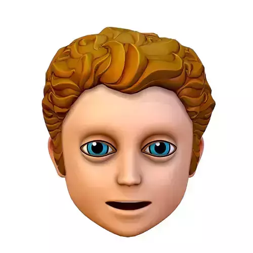 Short Hairstyle Cartoon Young Man Boy Head Icon