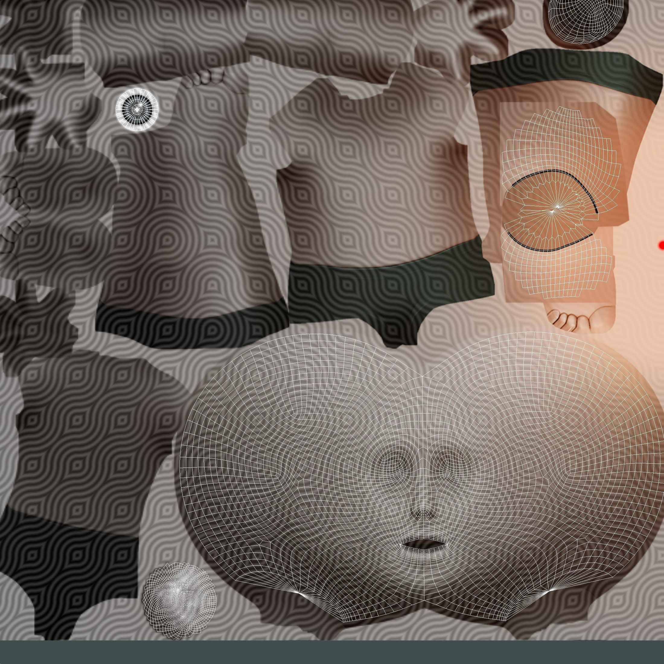 Short Hairstyle Cartoon Young Man Boy Head Icon 3D model_20