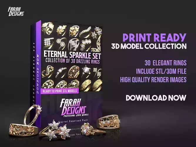 Eternal Sparkle Set- Collection of 30 Dazzling Rings
