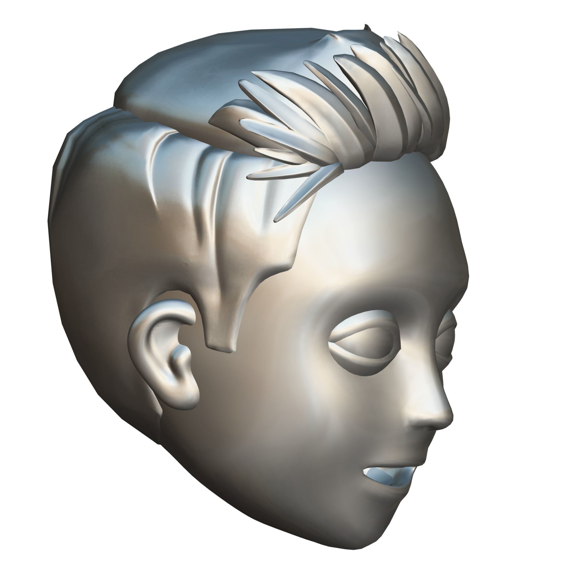 Short Hairstyle Cartoon Young Man Boy Head Icon 3D model 3D model_22
