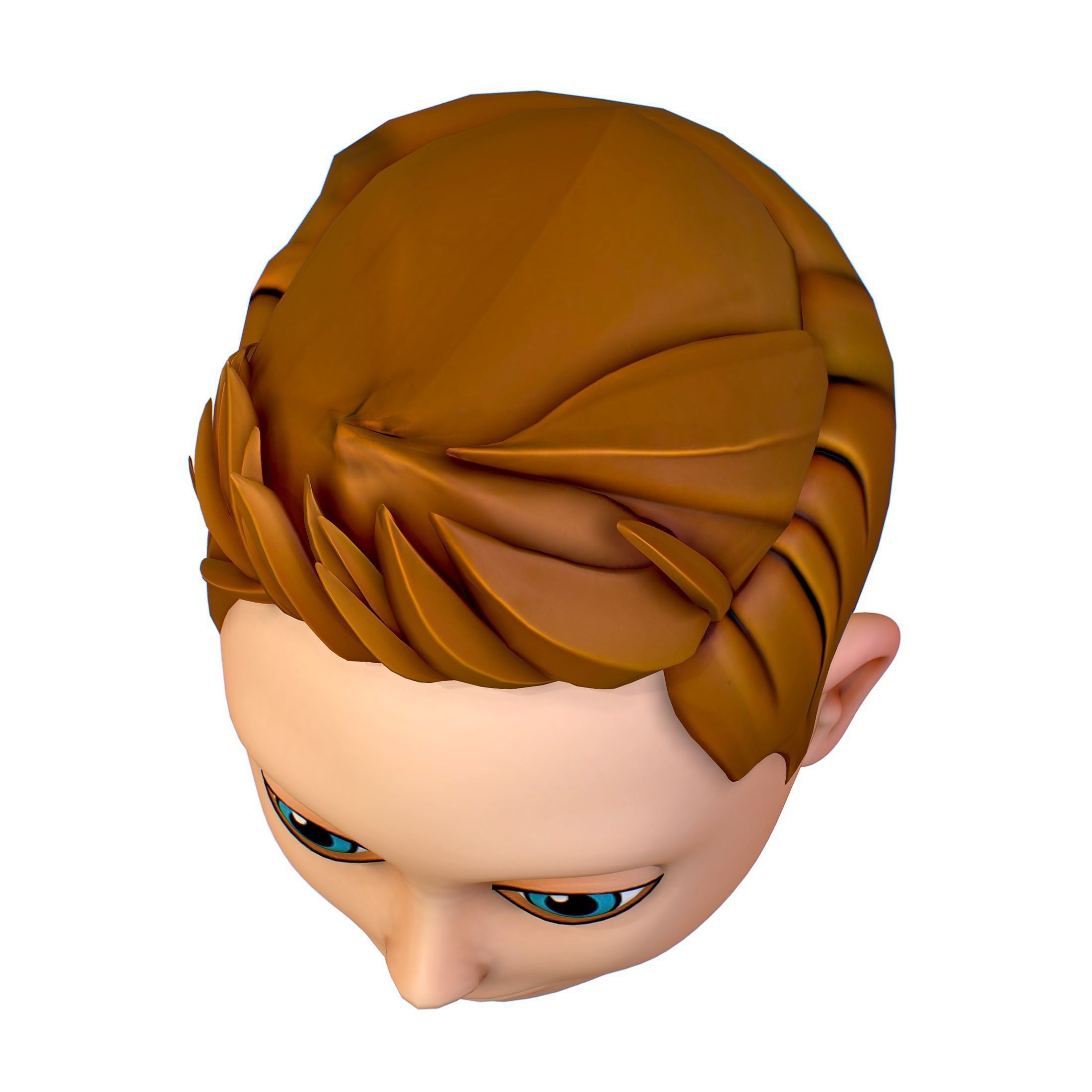 Short Hairstyle Cartoon Young Man Boy Head Icon 3D model 3D model_6