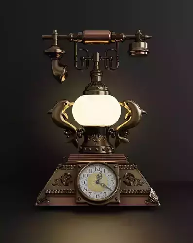 Table lamp with clock