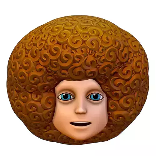 Afro Hair Cartoon Young Man Boy Head Hairstyle