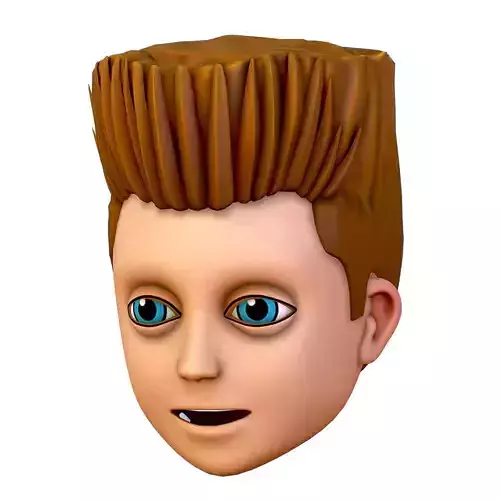 Short Hairstyle Cartoon Young Man Boy Head Icon