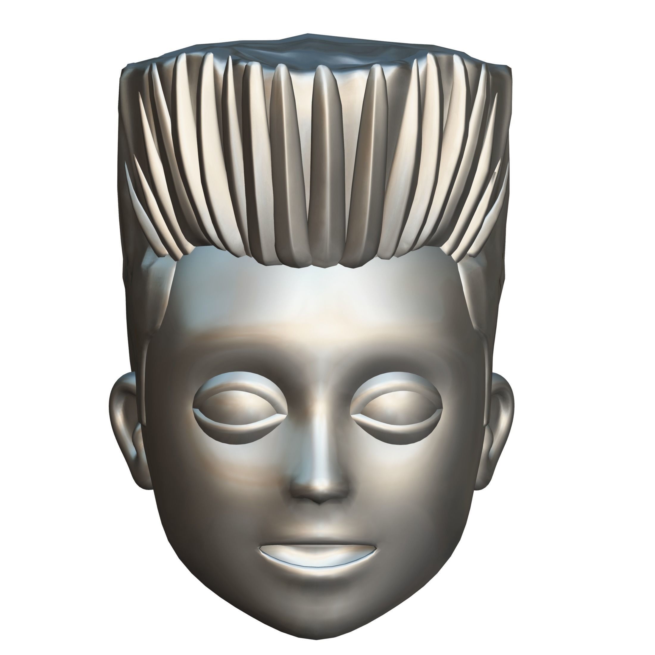 Short Hairstyle Cartoon Young Man Boy Head Icon 3D model_16