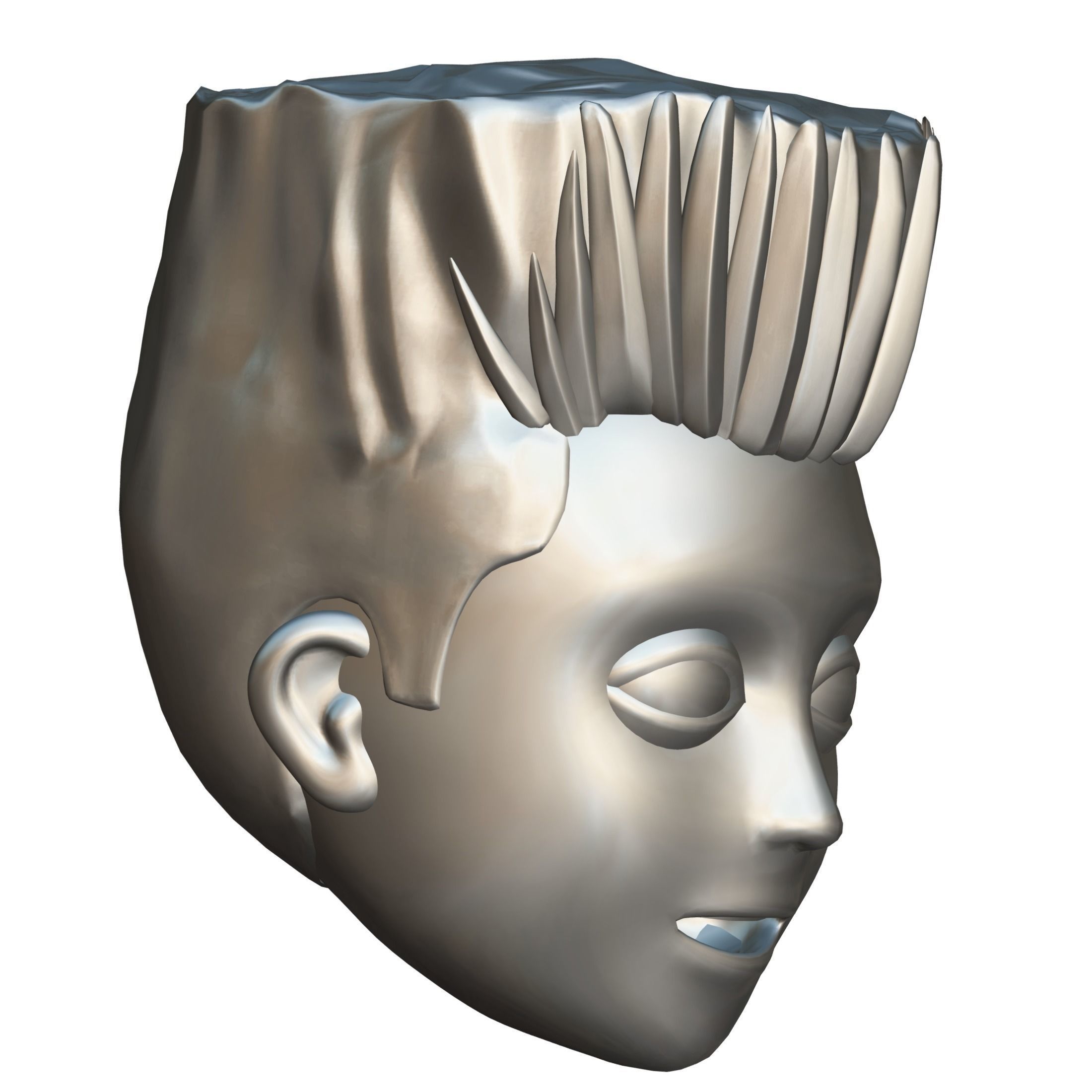 Short Hairstyle Cartoon Young Man Boy Head Icon 3D model_17