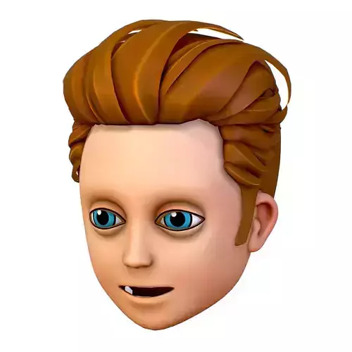 Short Hairstyle Cartoon Young Man Boy Head Icon