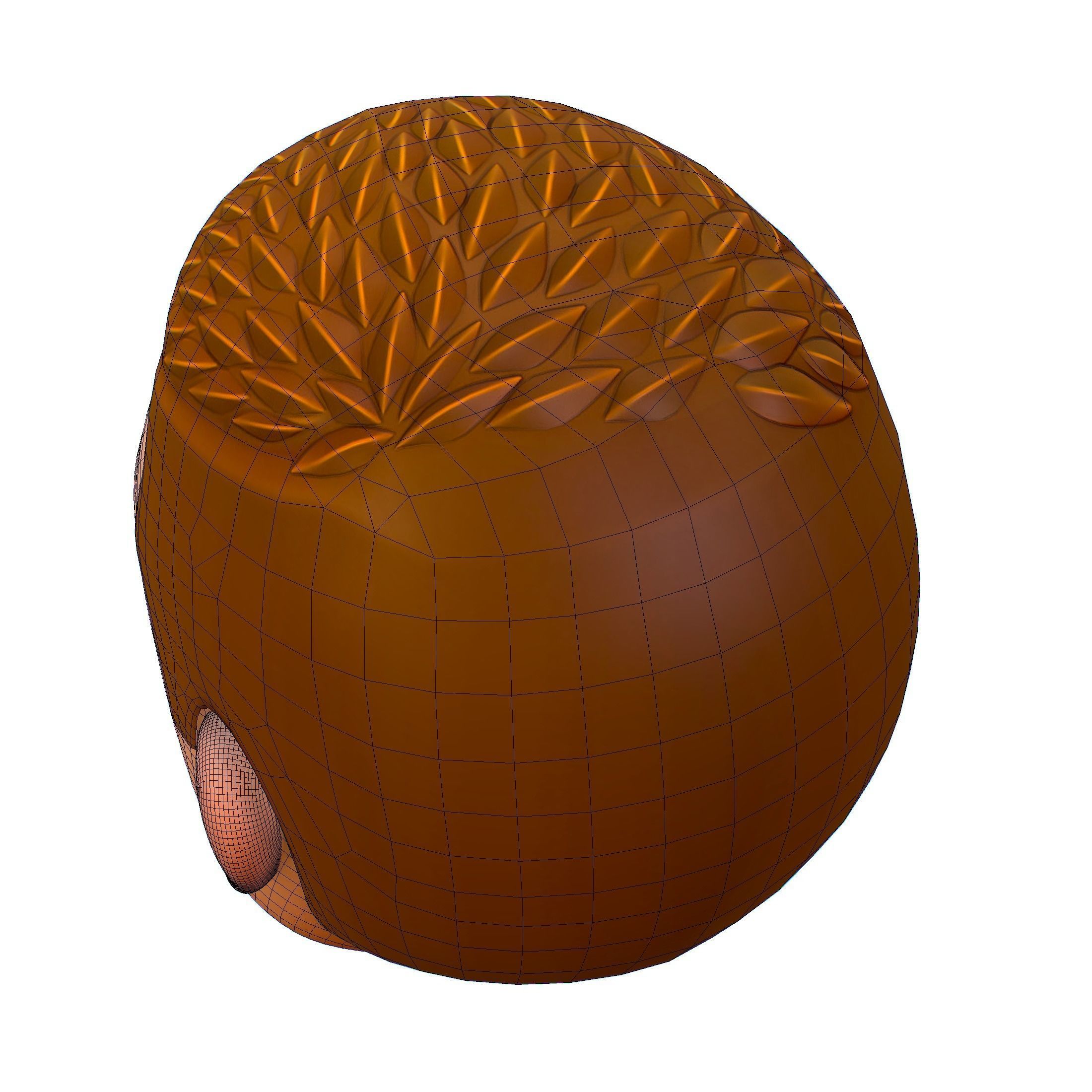 Short Hairstyle Cartoon Young Man Boy Head Icon 3D model_16