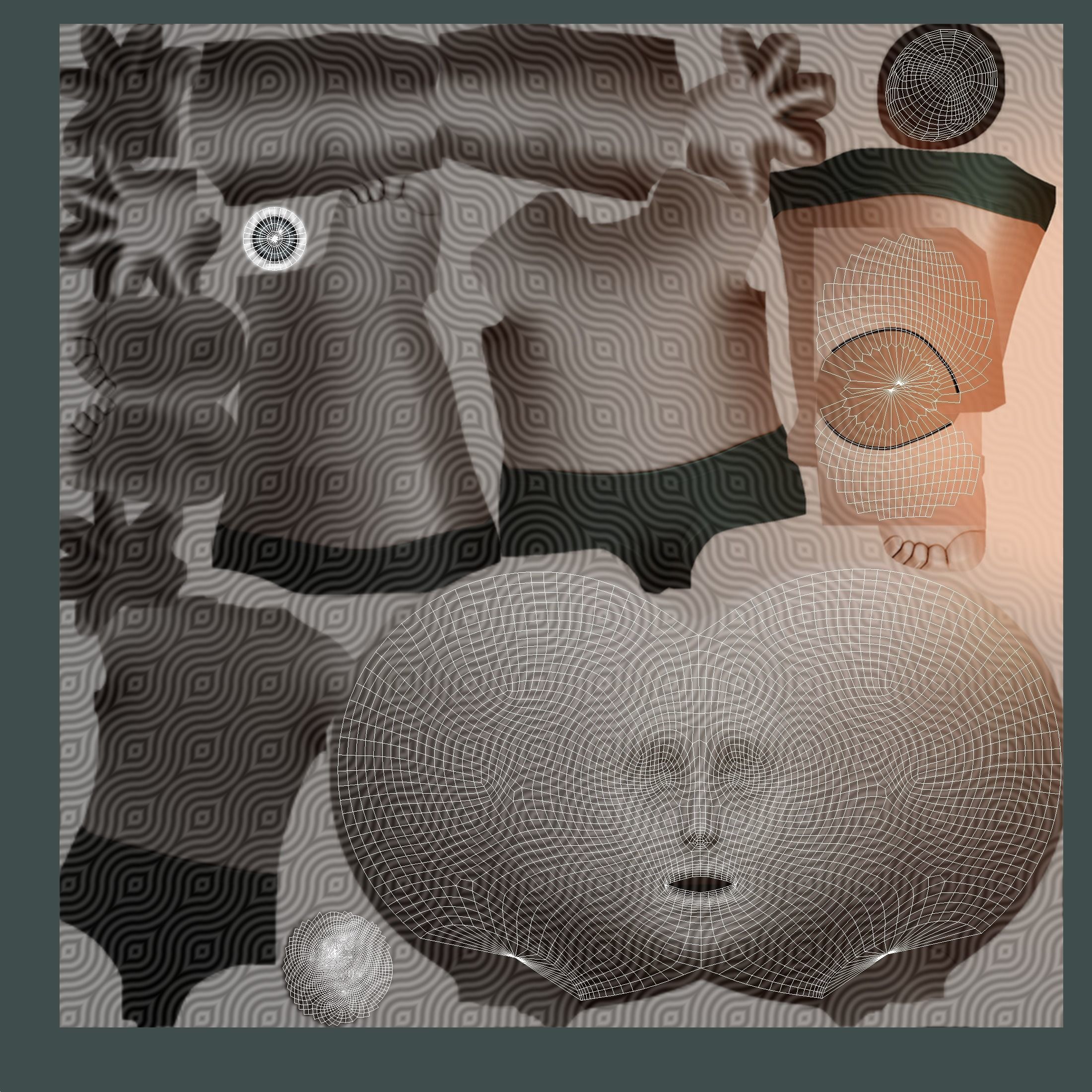 Short Hairstyle Cartoon Young Man Boy Head Icon 3D model_23