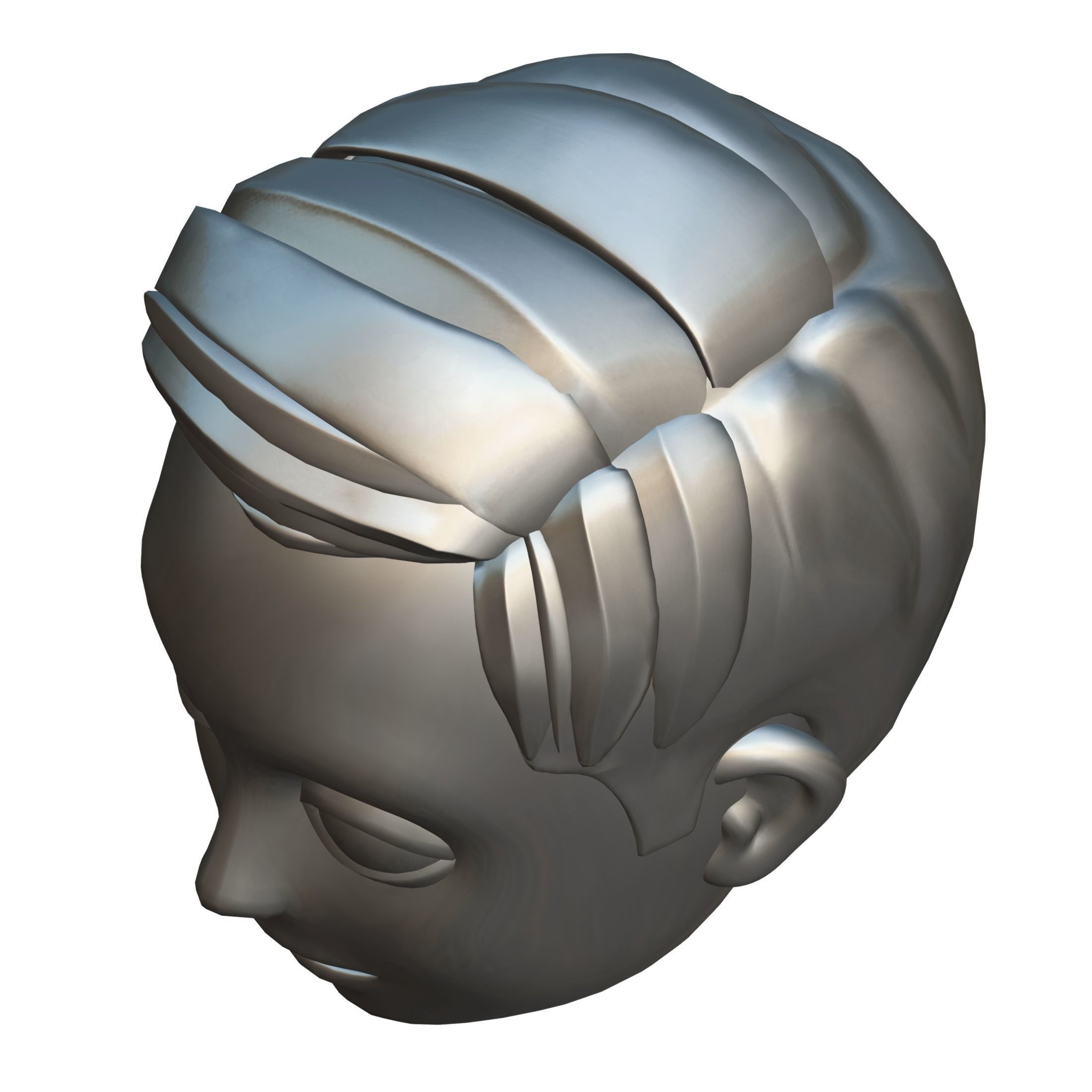 Short Hairstyle Cartoon Young Man Boy Head Icon 3D model 3D model_23