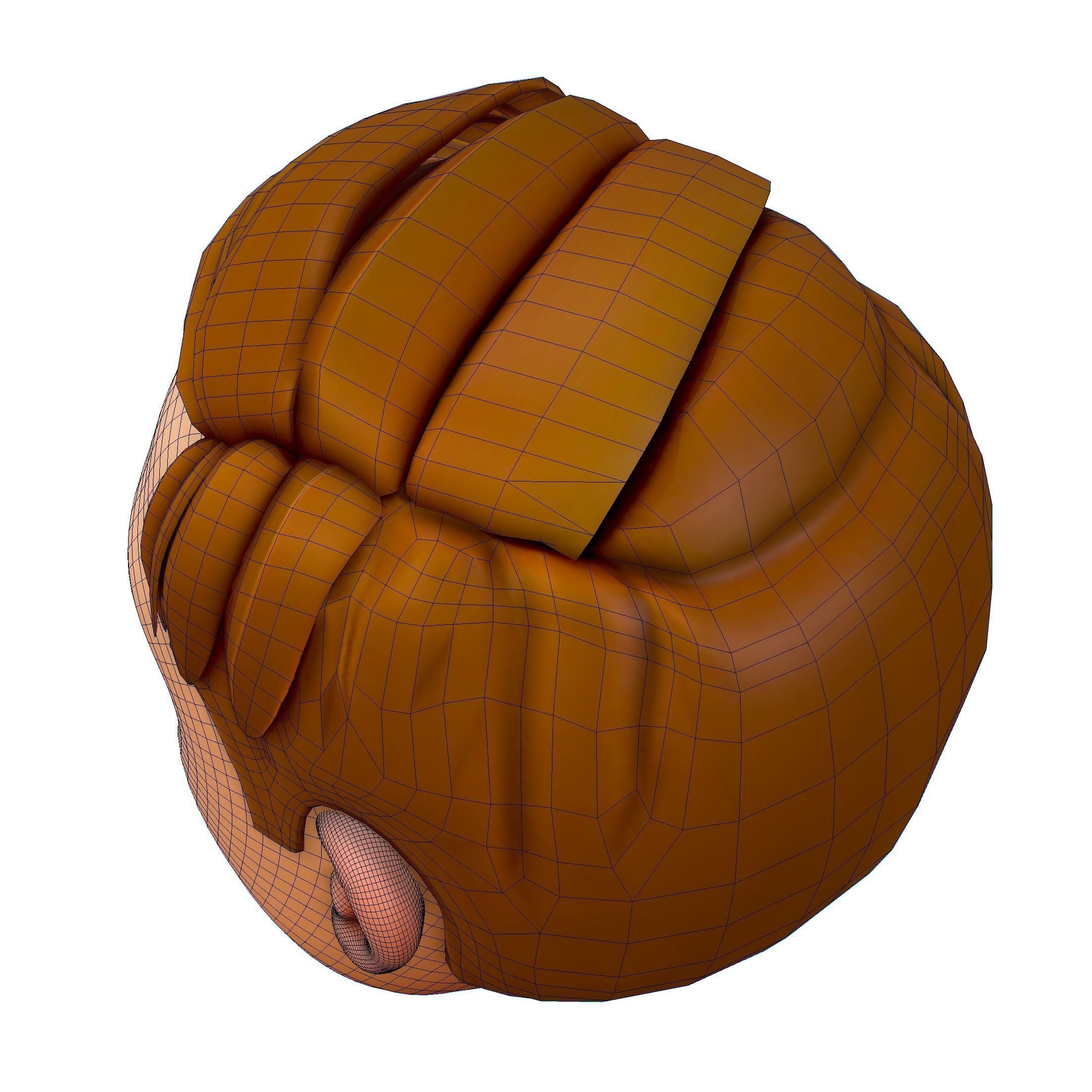 Short Hairstyle Cartoon Young Man Boy Head Icon 3D model 3D model_19