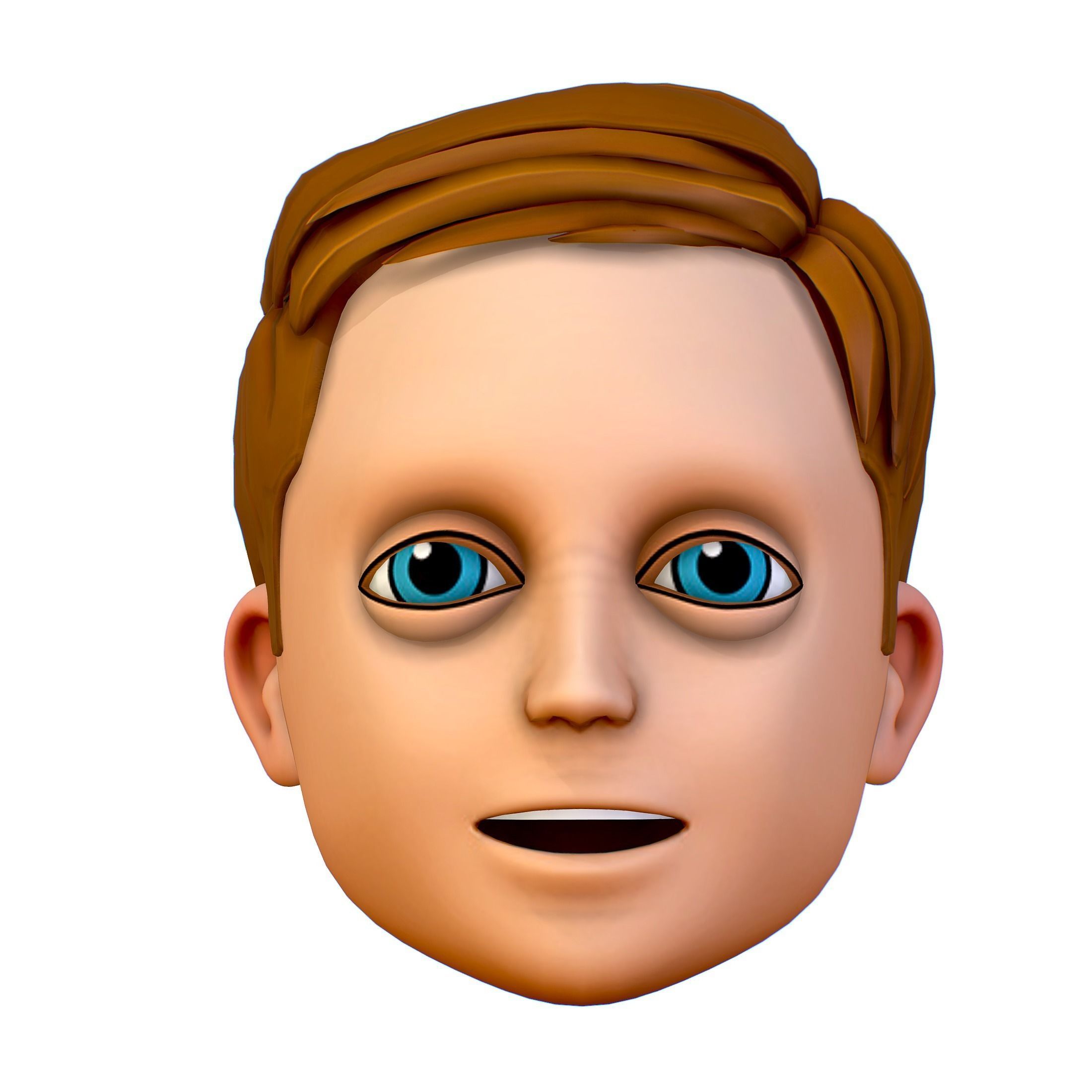 Short Hairstyle Cartoon Young Man Boy Head Icon 3D model 3D model_12