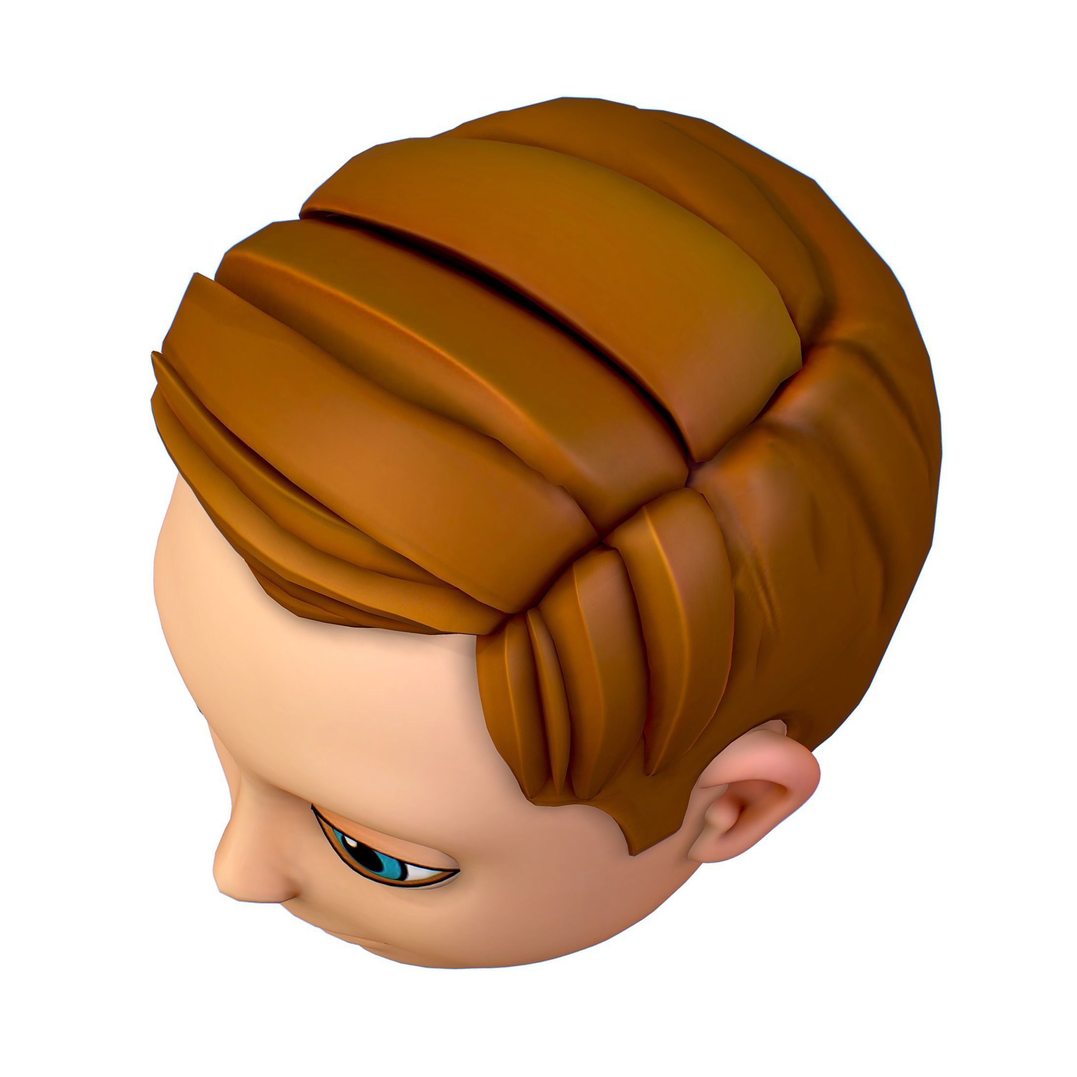 Short Hairstyle Cartoon Young Man Boy Head Icon 3D model 3D model_6
