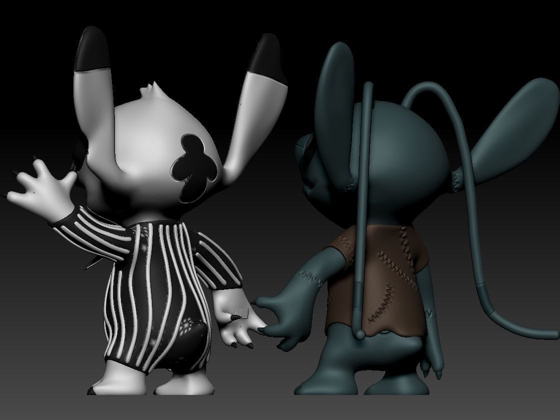 Stitch and Angel halloween 3D print model_7