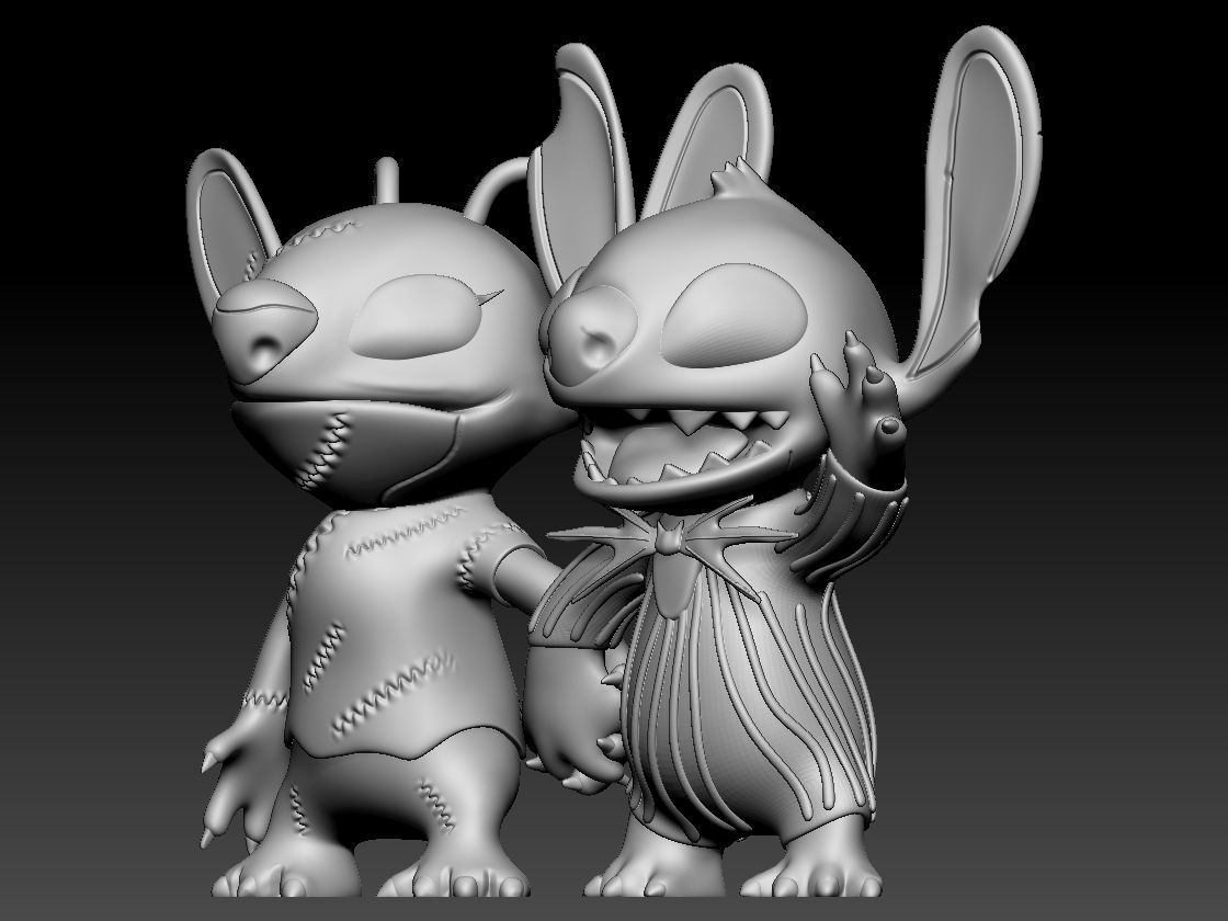 Stitch and Angel halloween 3D print model_4