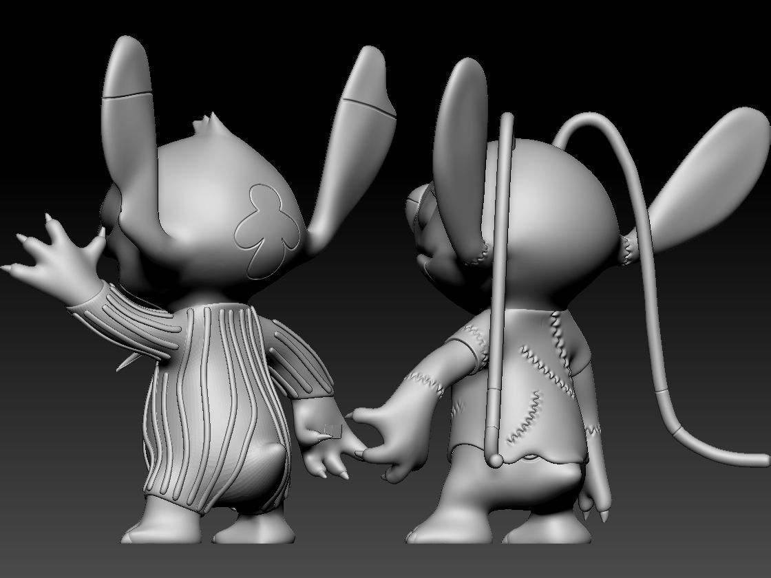 Stitch and Angel halloween 3D print model_8