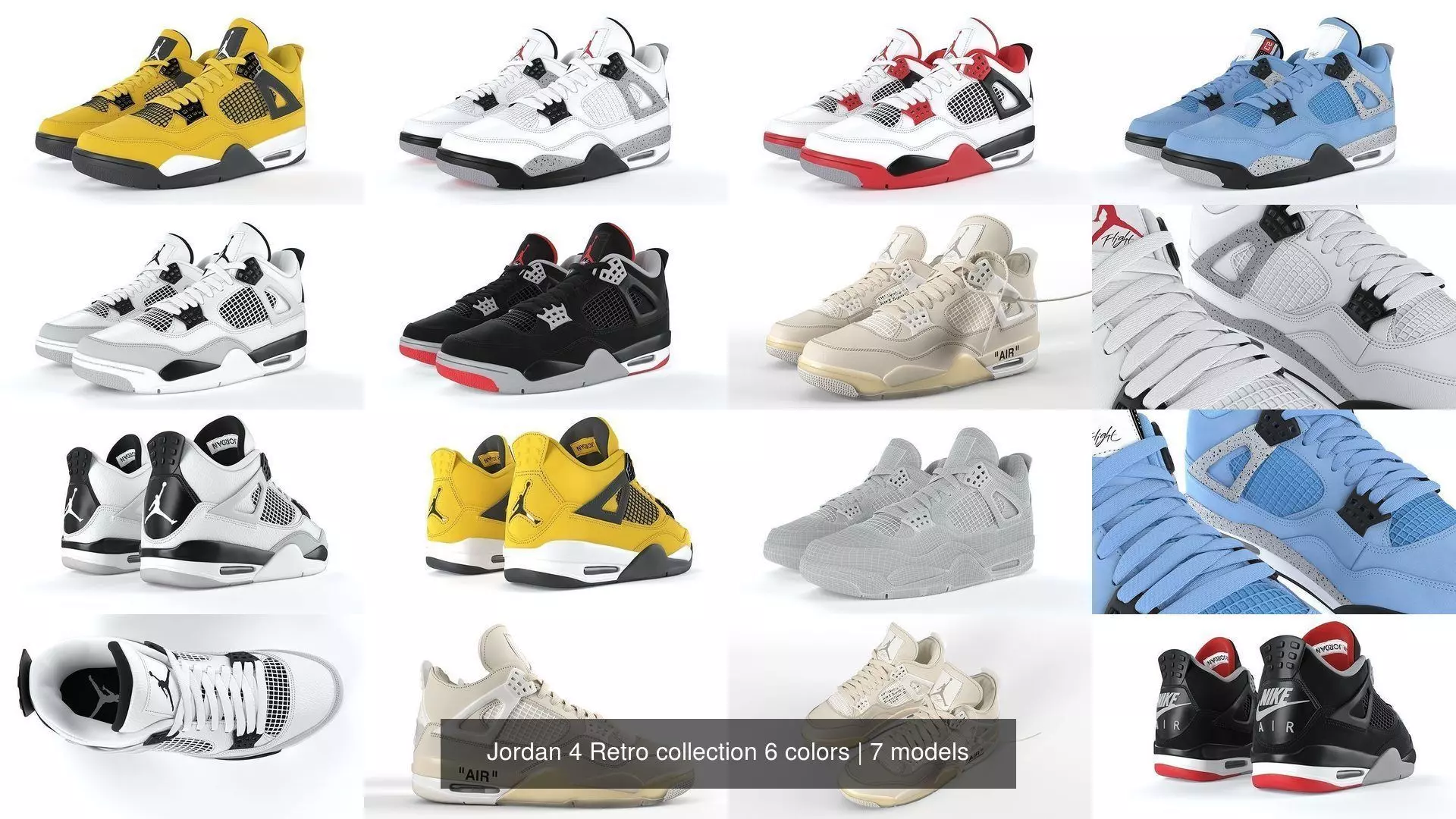 Jordan 4 Retro collection 6 colors _0