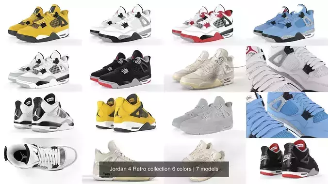 Jordan 4 Retro collection 6 colors 